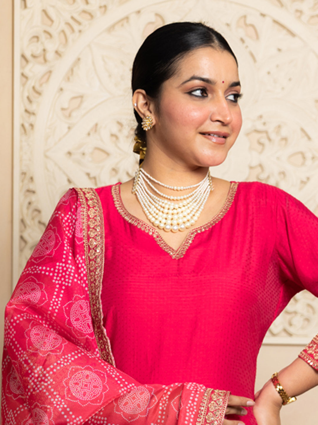 Prakriti Pink Kurta and Pant Dupatta Sets Silk Blend Fabrics with Embroidery