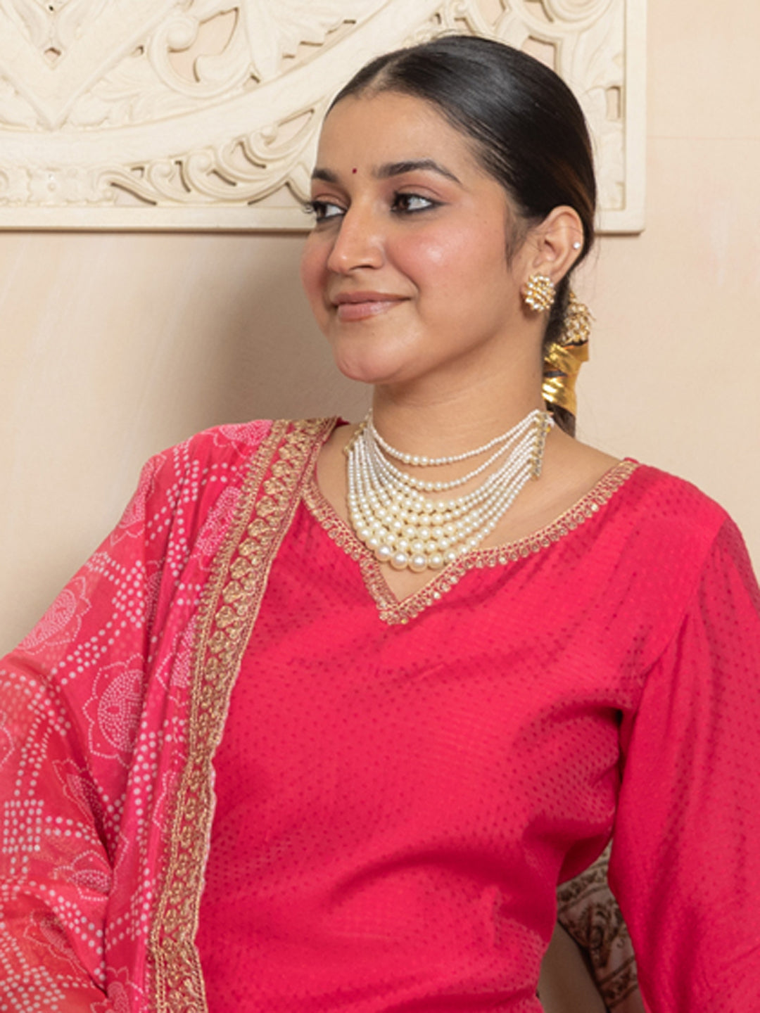 Prakriti Pink Kurta and Pant Dupatta Sets Silk Blend Fabrics with Embroidery