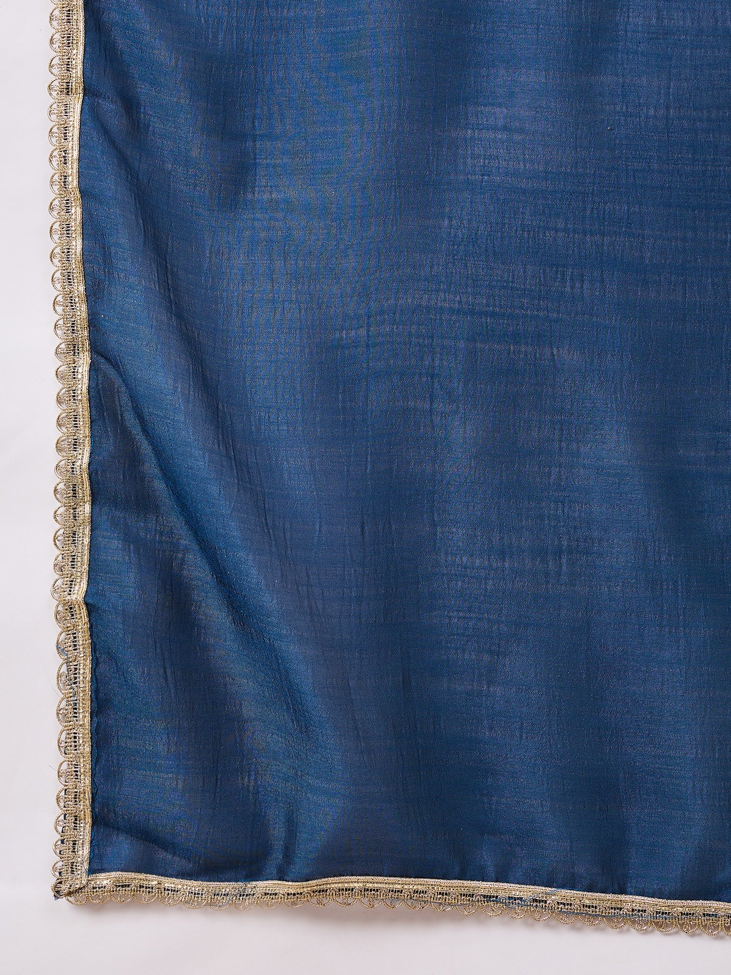 Shagun Teal Embroidered Silk Blend Anarkali Kurta Pant With Dupatta Set