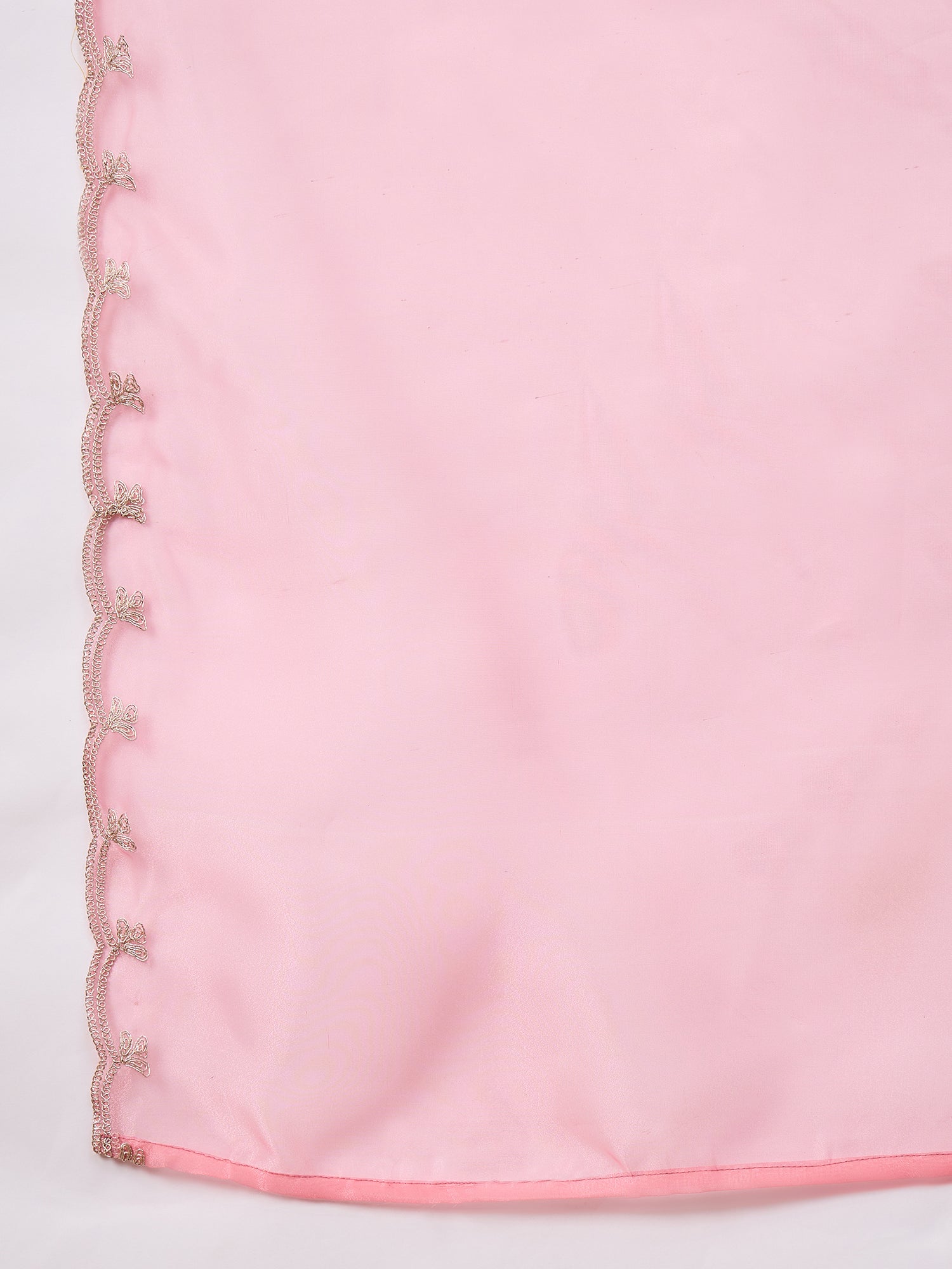 Saanwari Peach Silk Blend Calf Length Embroidered Straight Suit Set