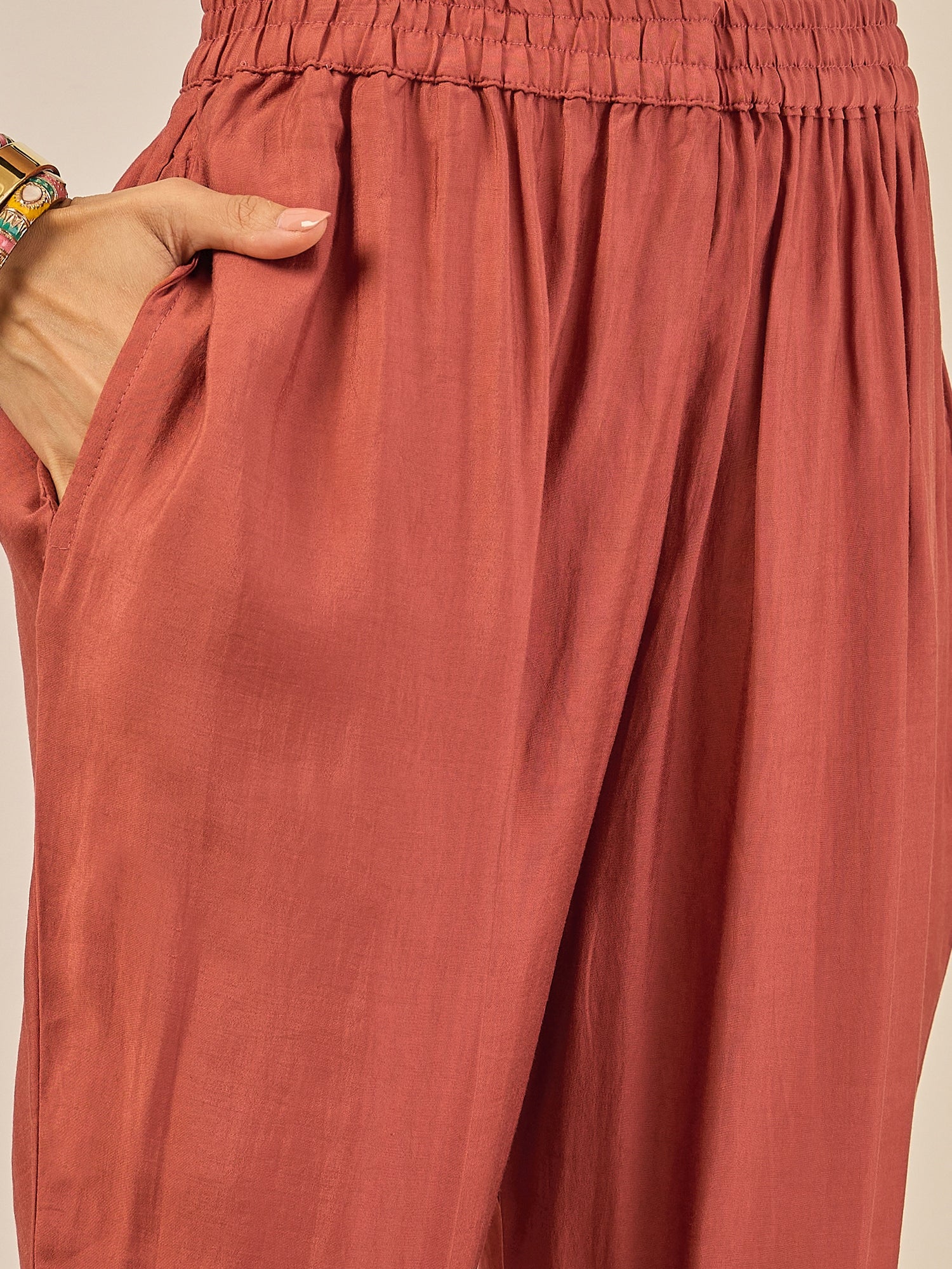 Janvi Peach Embroidered Silk Blend Straight Suit With Dupatta