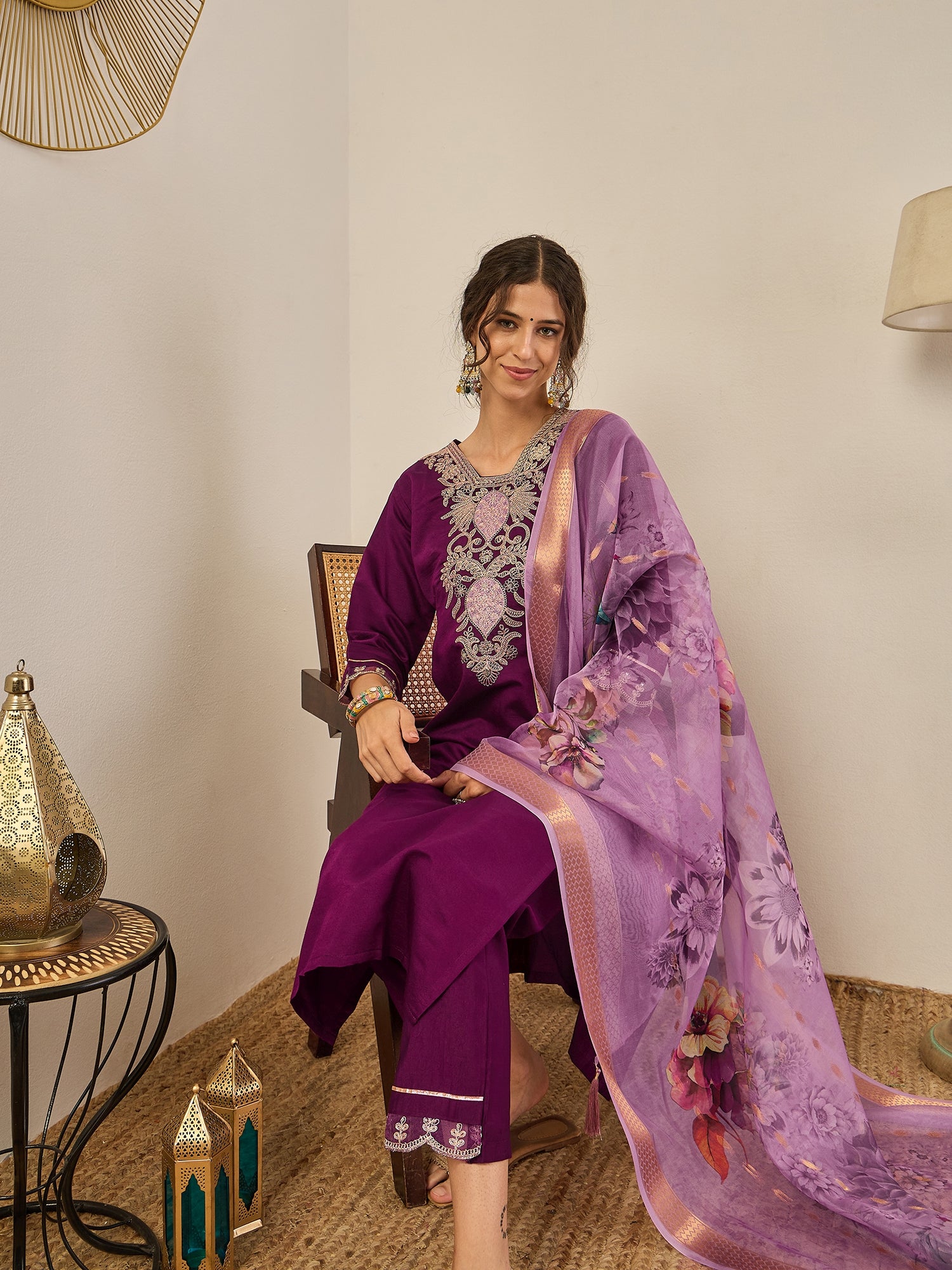 Nirvi Women's Ready to Wear Viscose Rayon Silk Kurta Set Lightweight Soft Stylish Ethnic Outfit