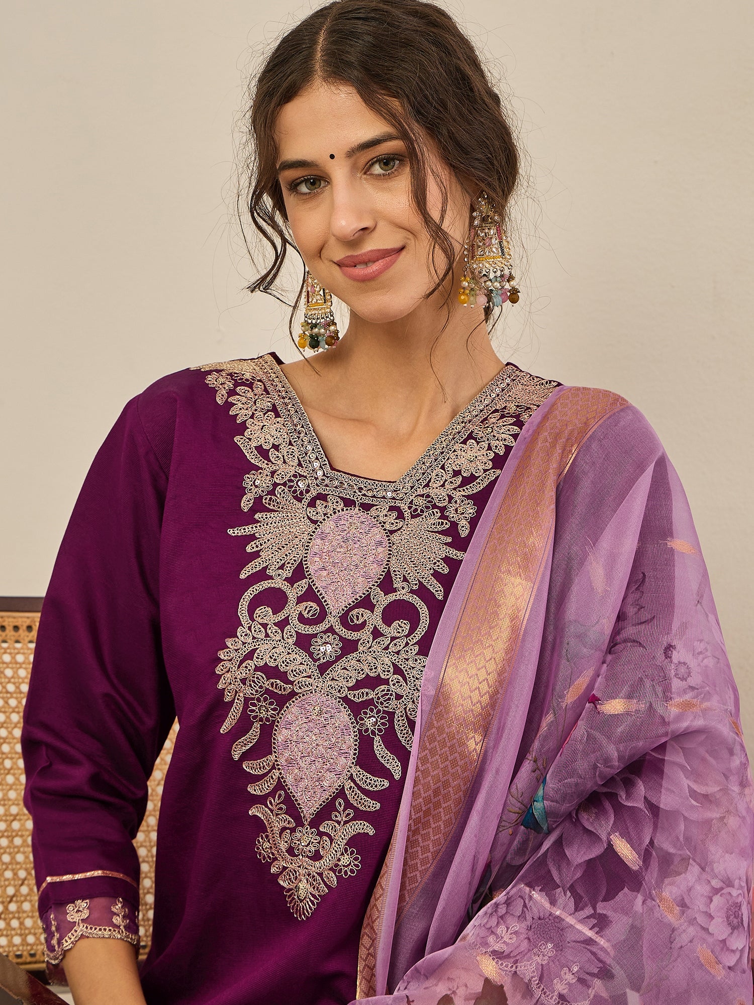 Nirvi Women's Ready to Wear Viscose Rayon Silk Kurta Set Lightweight Soft Stylish Ethnic Outfit