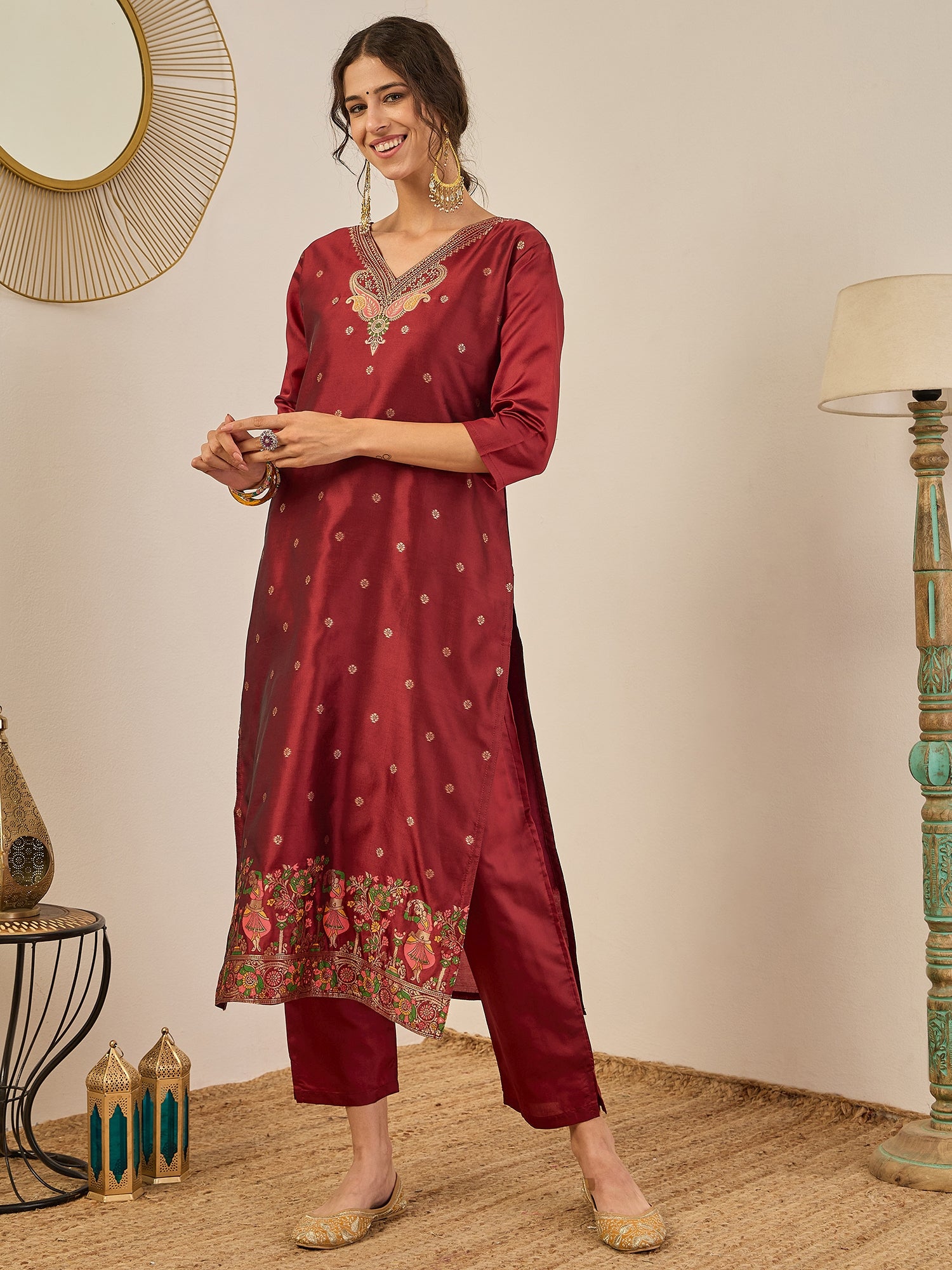 Gulnaar Cotton Silk Kurta Set with Banarasi Minakari Dupatta Zari Work Ready to Wear Elegance