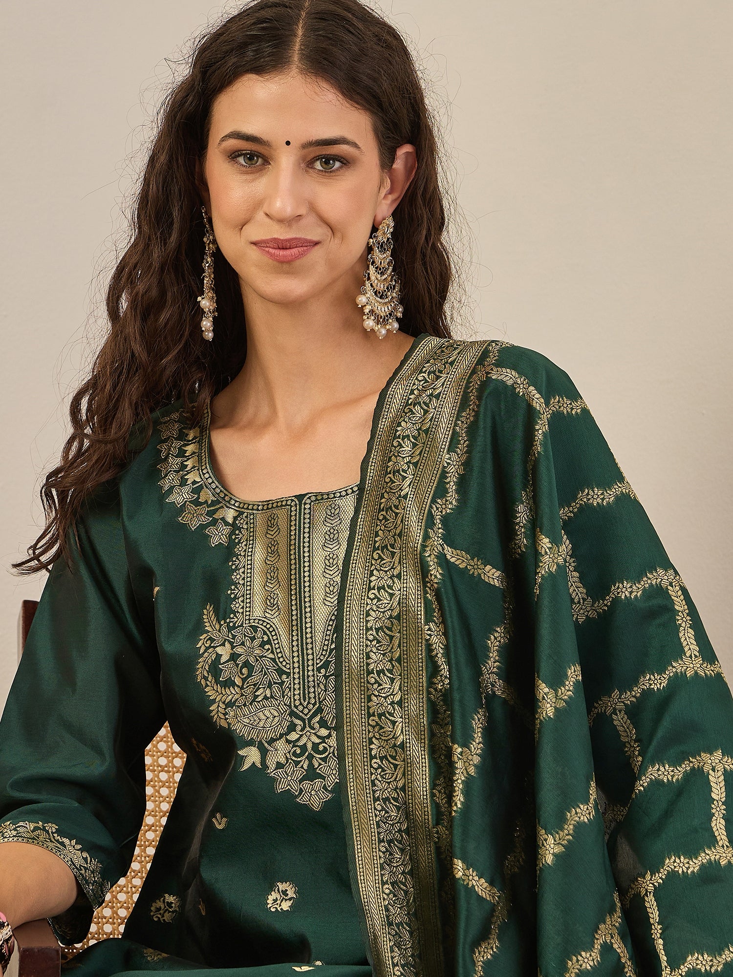 Grishma Elegant Cotton Silk Kurta Set with Zari Work Ready to Wear Ethnic Outfit for Women