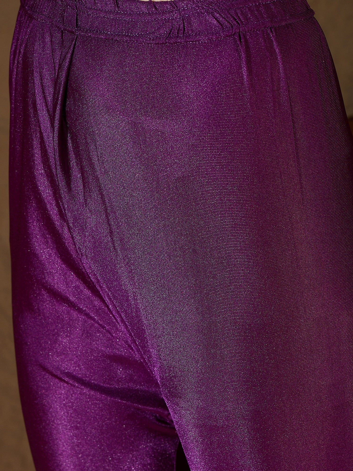 Tapasvini Purple Women Kurta and Leggings Duppata Set Chanderi Modal Butti