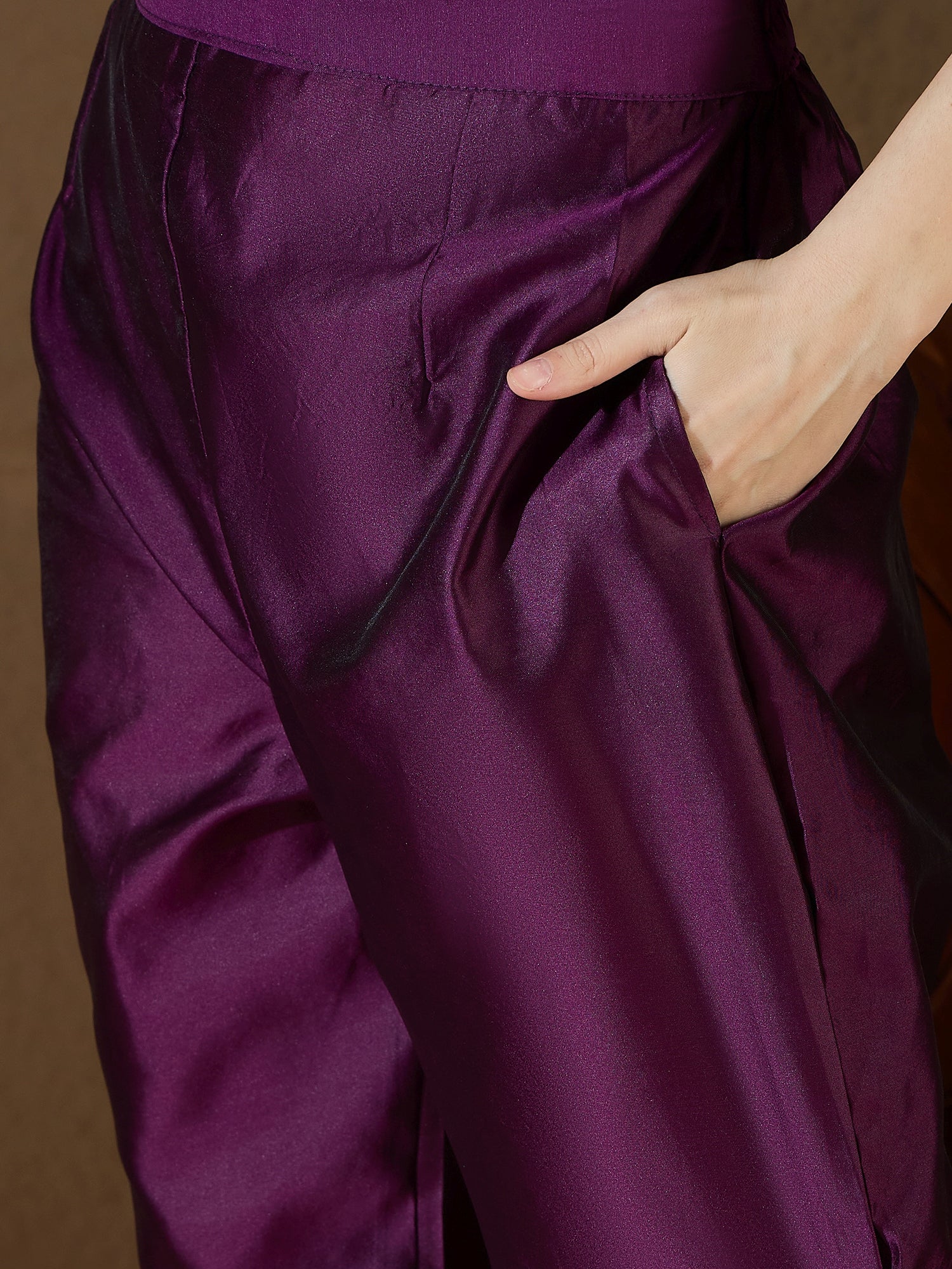 Lucille Purple Cotton Silk Jacquard Kurta Pant With Banarasi Silk dupatta
