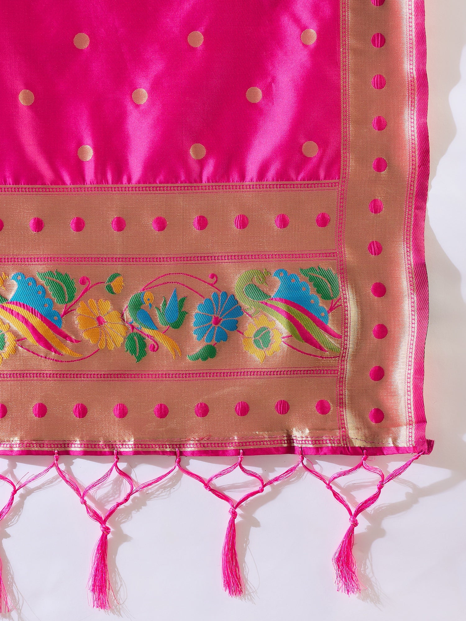 Palak Pink Cotton Silk Jacquard Kurta Pant With Banarasi Silk dupatta