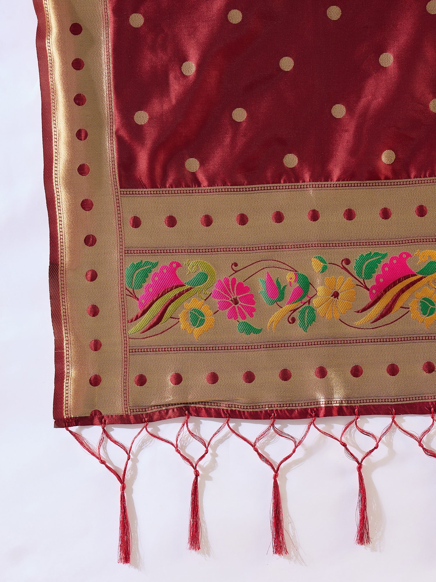 Khushi  Maroon Cotton Silk Jacquard Kurta Pant With Banarasi Silk dupatta