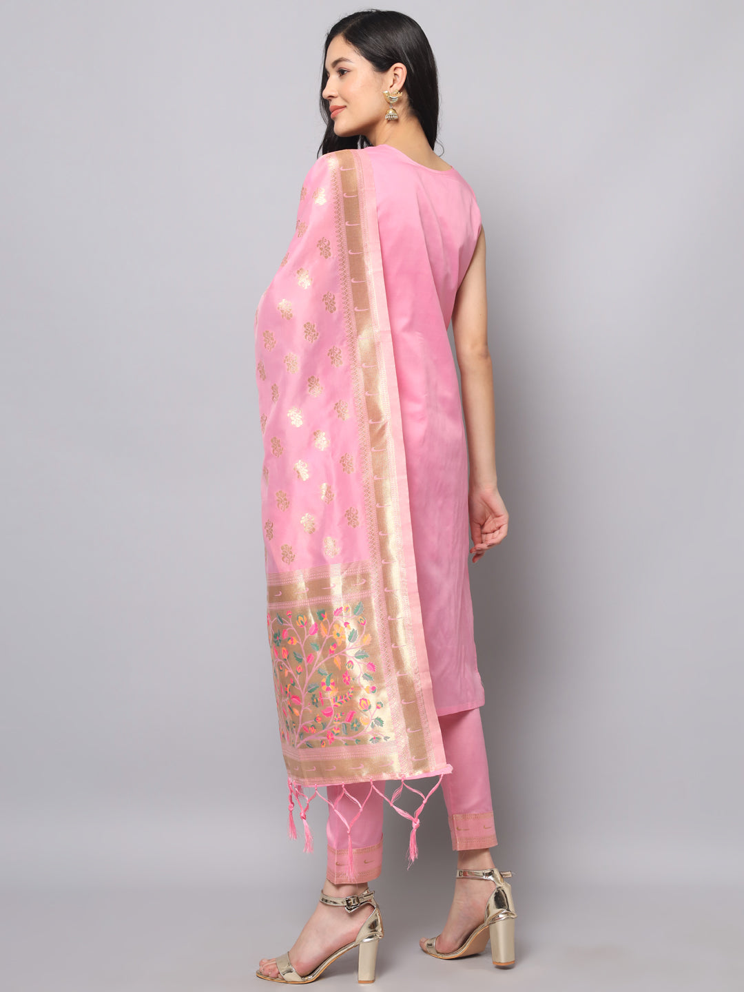 Simran Cotton Silk Jacquard Kurta Pant With Banarasi Silk dupatta