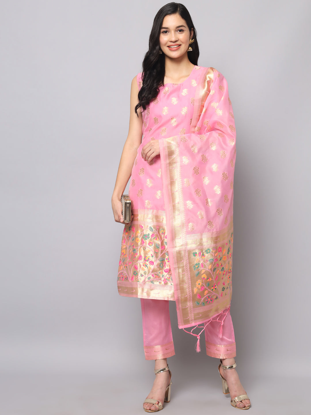 Simran Cotton Silk Jacquard Kurta Pant With Banarasi Silk dupatta