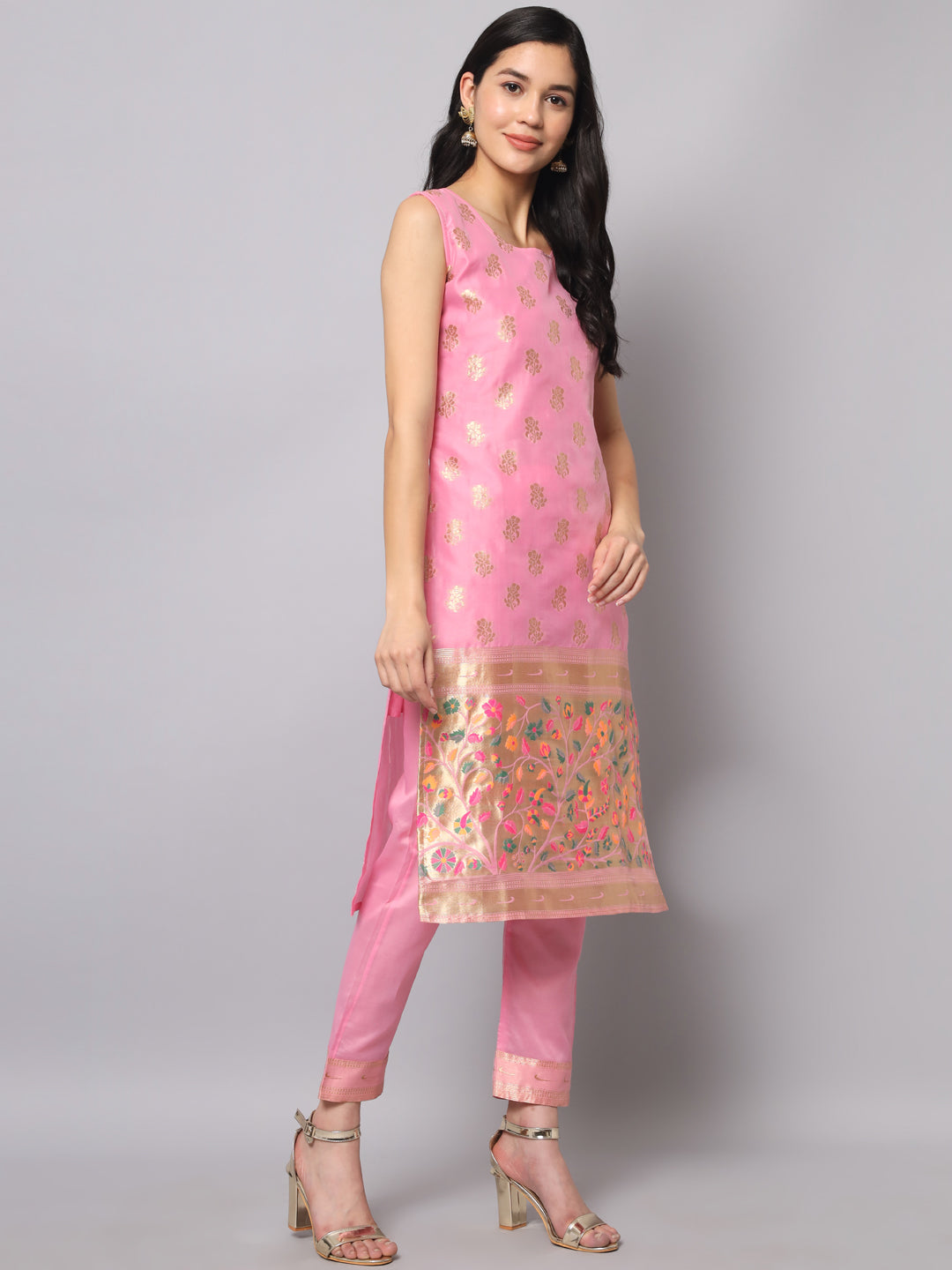 Simran Cotton Silk Jacquard Kurta Pant With Banarasi Silk dupatta