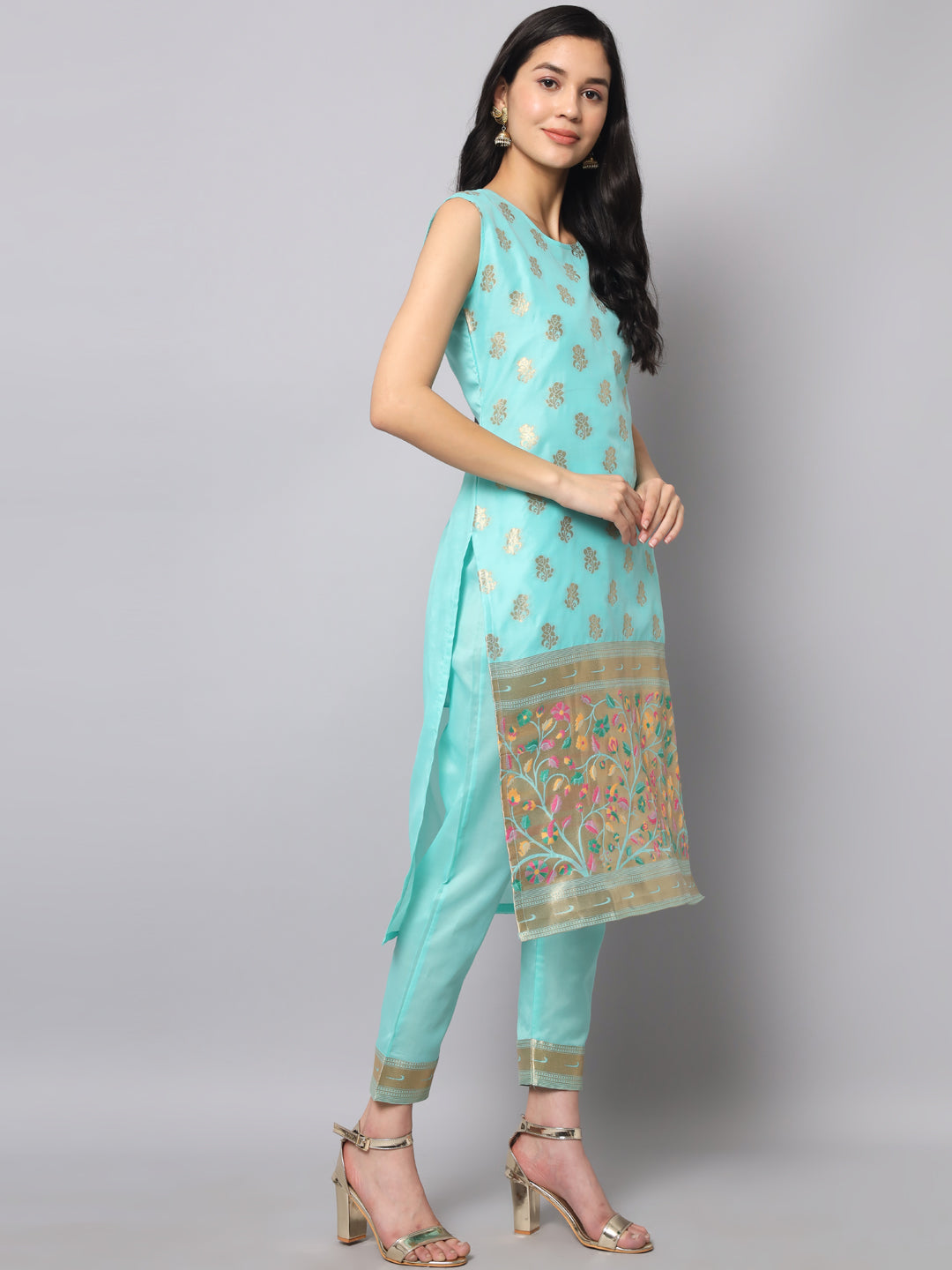 Simran Cotton Silk Jacquard Kurta Pant With Banarasi Silk dupatta