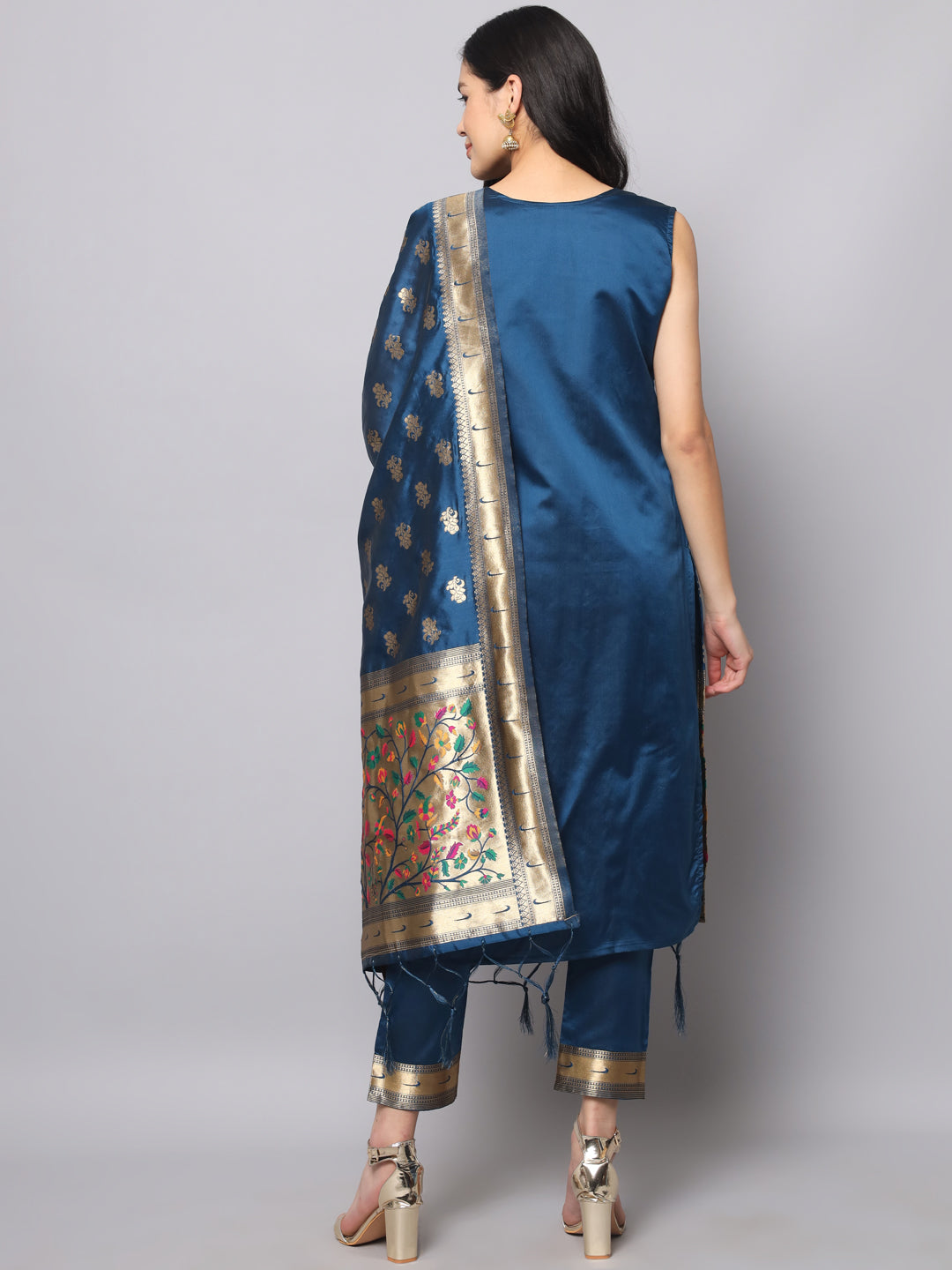 Simran Cotton Silk Jacquard Kurta Pant With Banarasi Silk dupatta