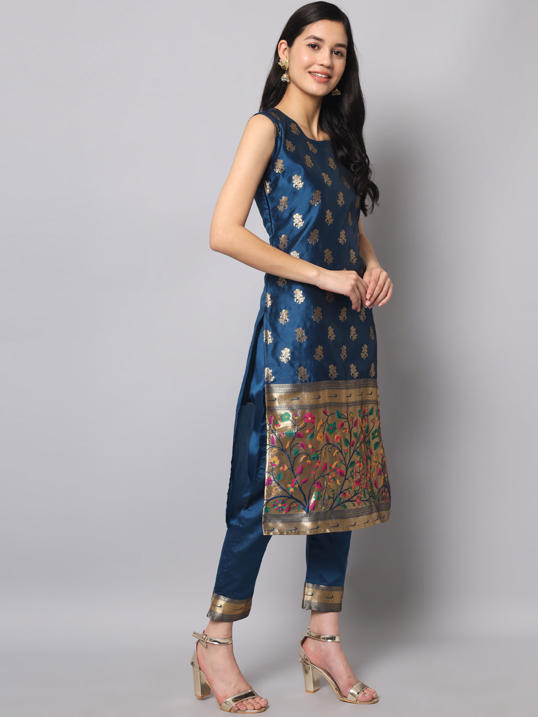 Simran Cotton Silk Jacquard Kurta Pant With Banarasi Silk dupatta
