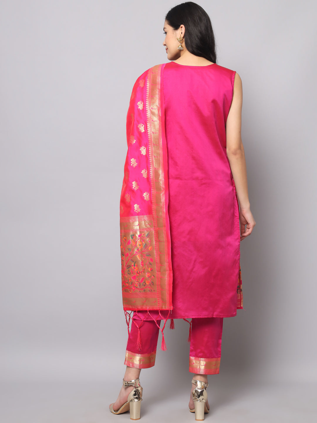 Simran Cotton Silk Jacquard Kurta Pant With Banarasi Silk dupatta