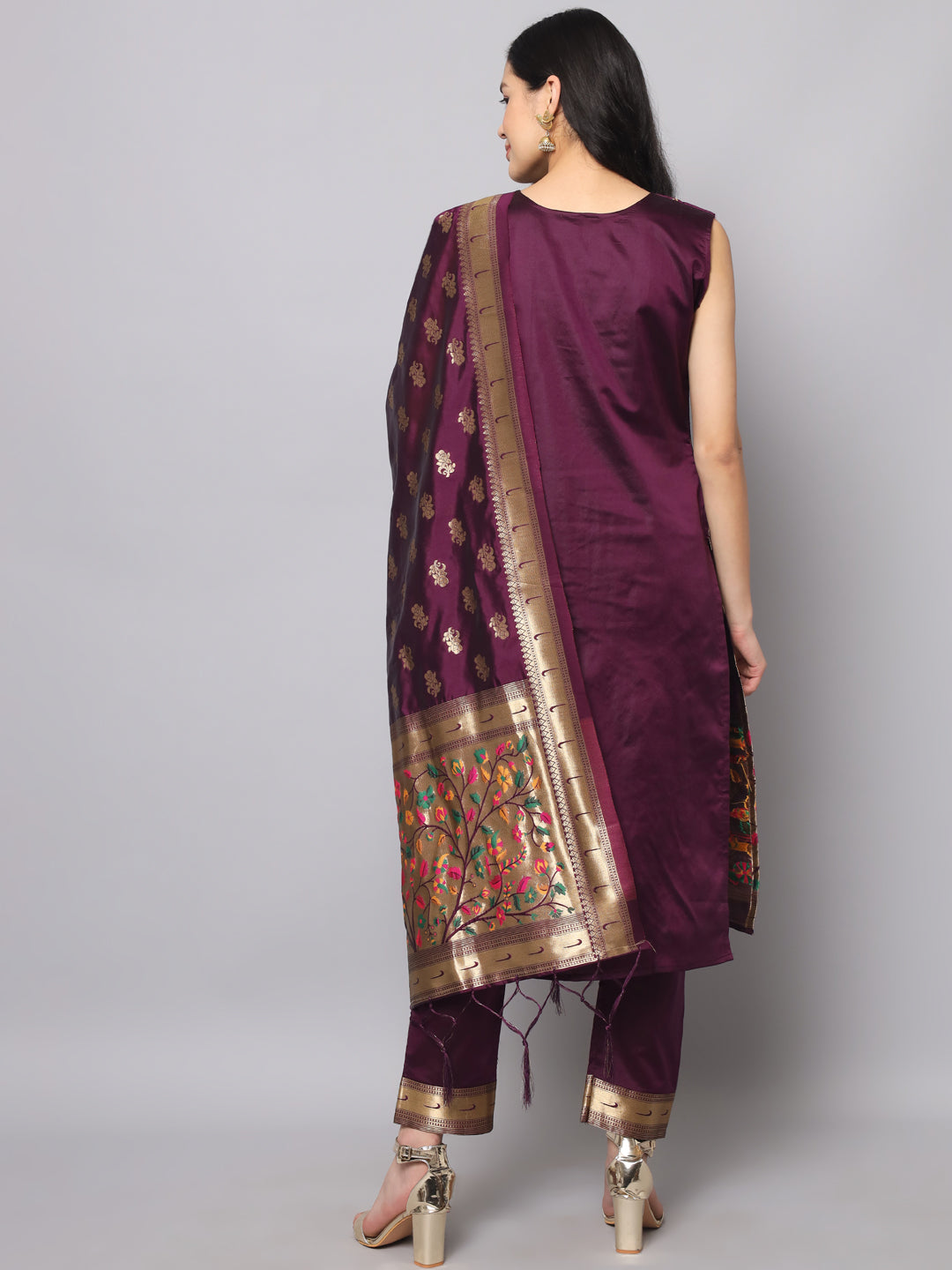 Simran Cotton Silk Jacquard Kurta Pant With Banarasi Silk dupatta
