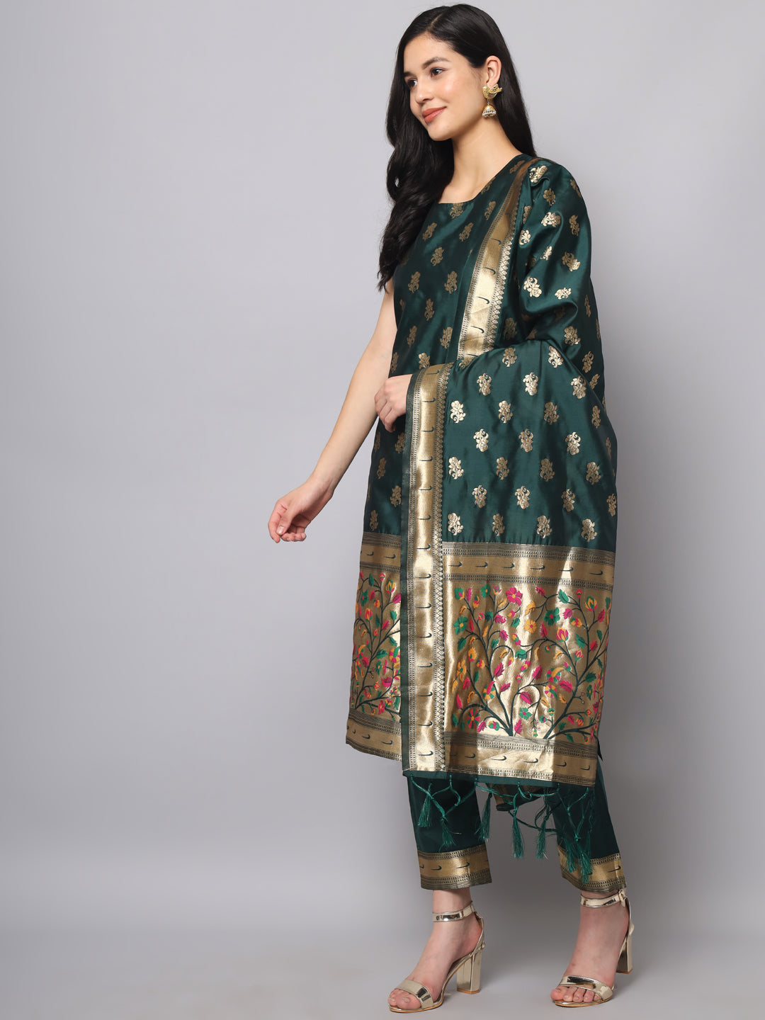 Simran Cotton Silk Jacquard Kurta Pant With Banarasi Silk dupatta