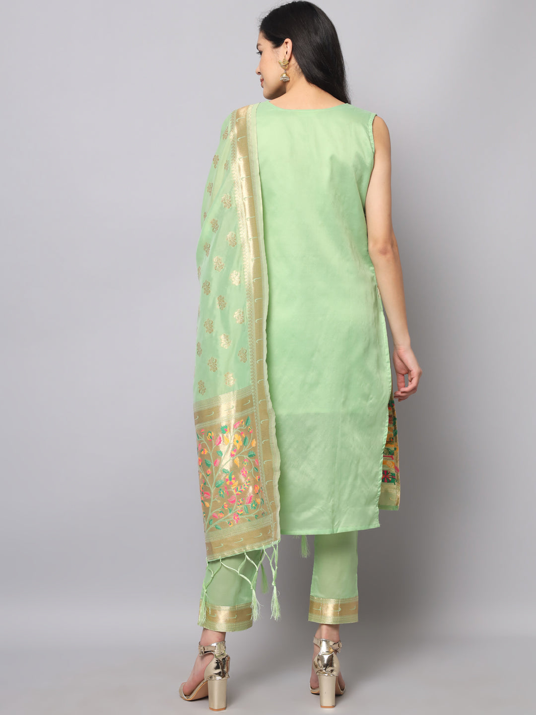 Simran Cotton Silk Jacquard Kurta Pant With Banarasi Silk dupatta