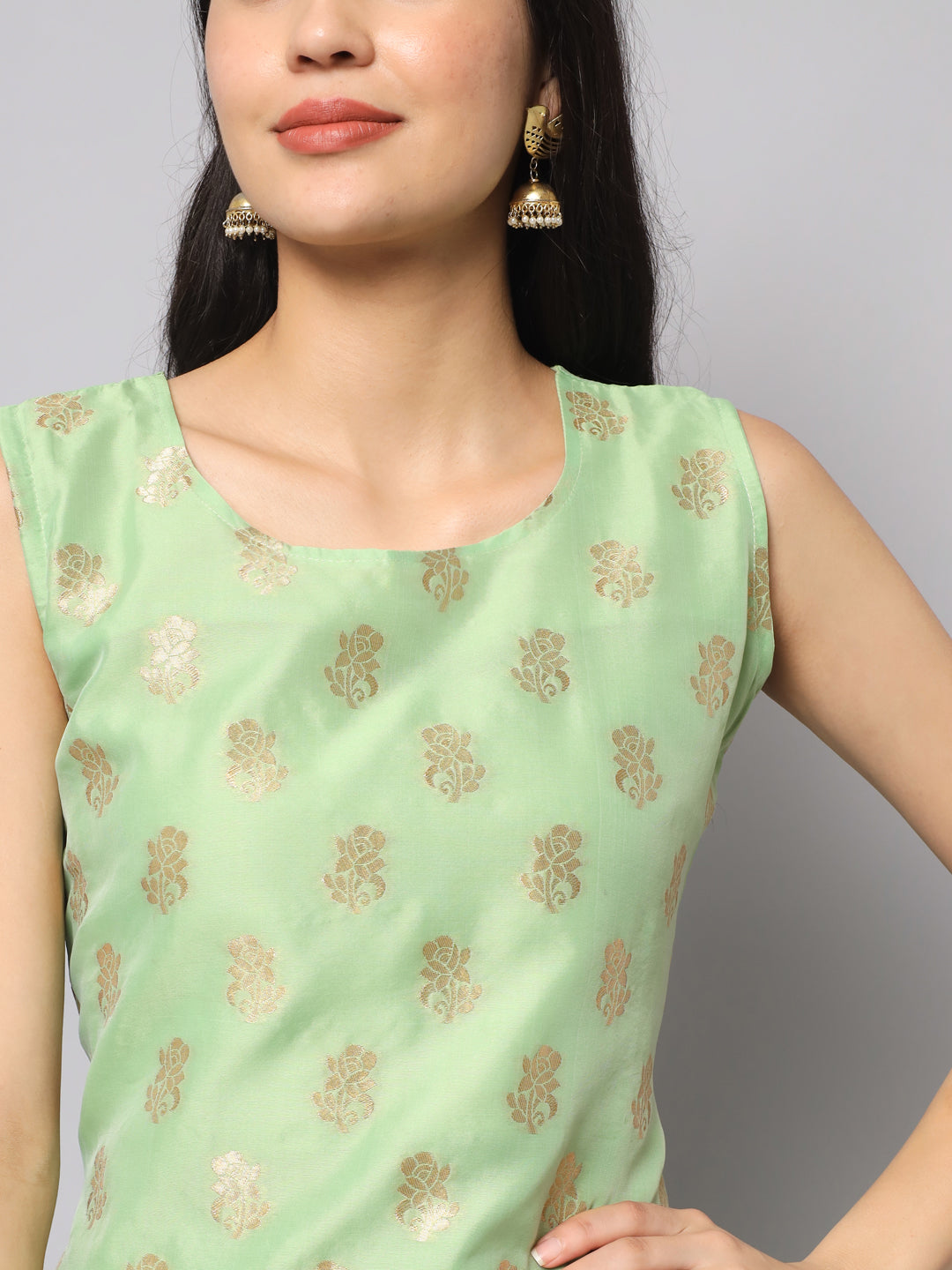 Simran Cotton Silk Jacquard Kurta Pant With Banarasi Silk dupatta