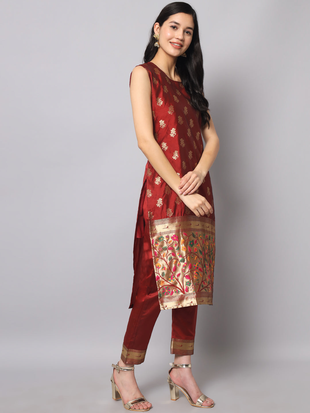 Simran Cotton Silk Jacquard Kurta Pant With Banarasi Silk dupatta