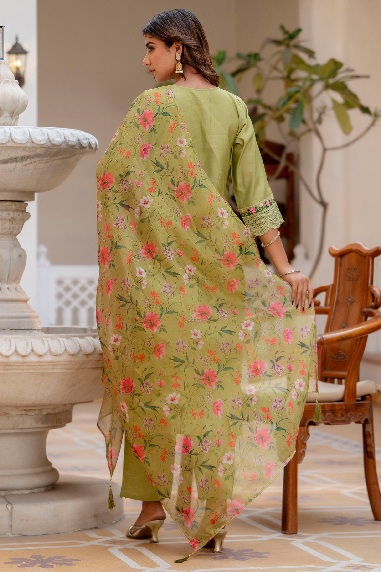 Vidya Women Kurta and Pant Sets Viscose Roman Silk Fabric