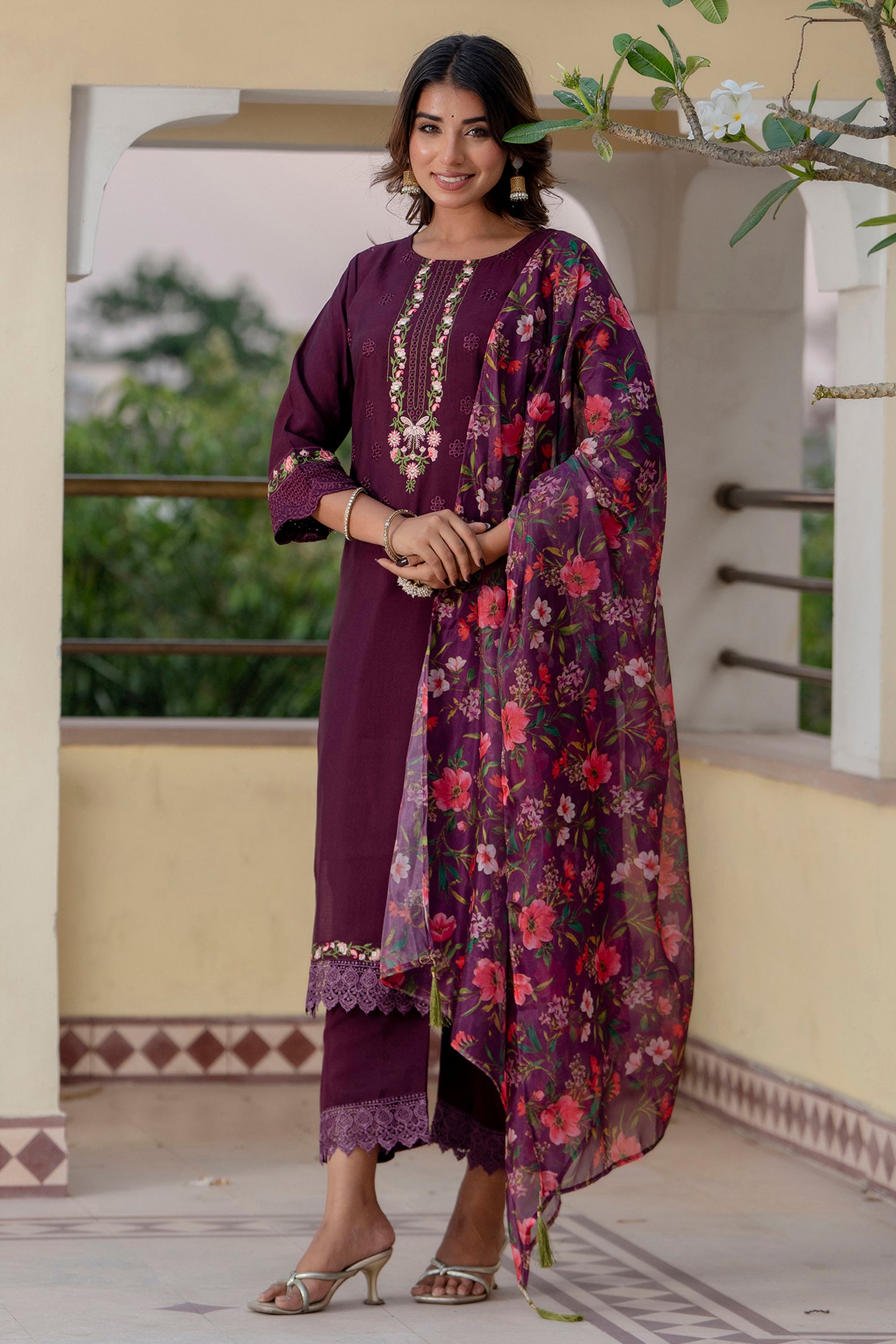 Siddhi Women Kurta and Pant Sets Viscose Roman Silk Fabric