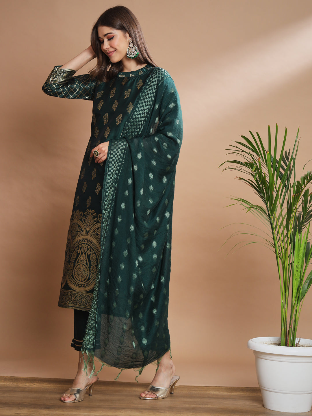 Chandrika Cotton Silk Jacquard Kurta Pant With Banarasi Silk dupatta