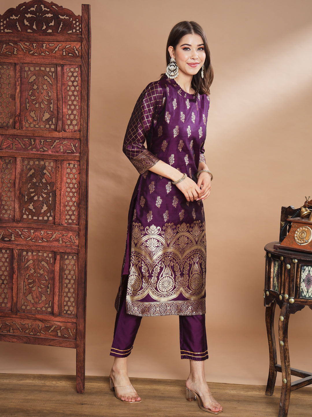 Chandrika Cotton Silk Jacquard Kurta Pant With Banarasi Silk dupatta