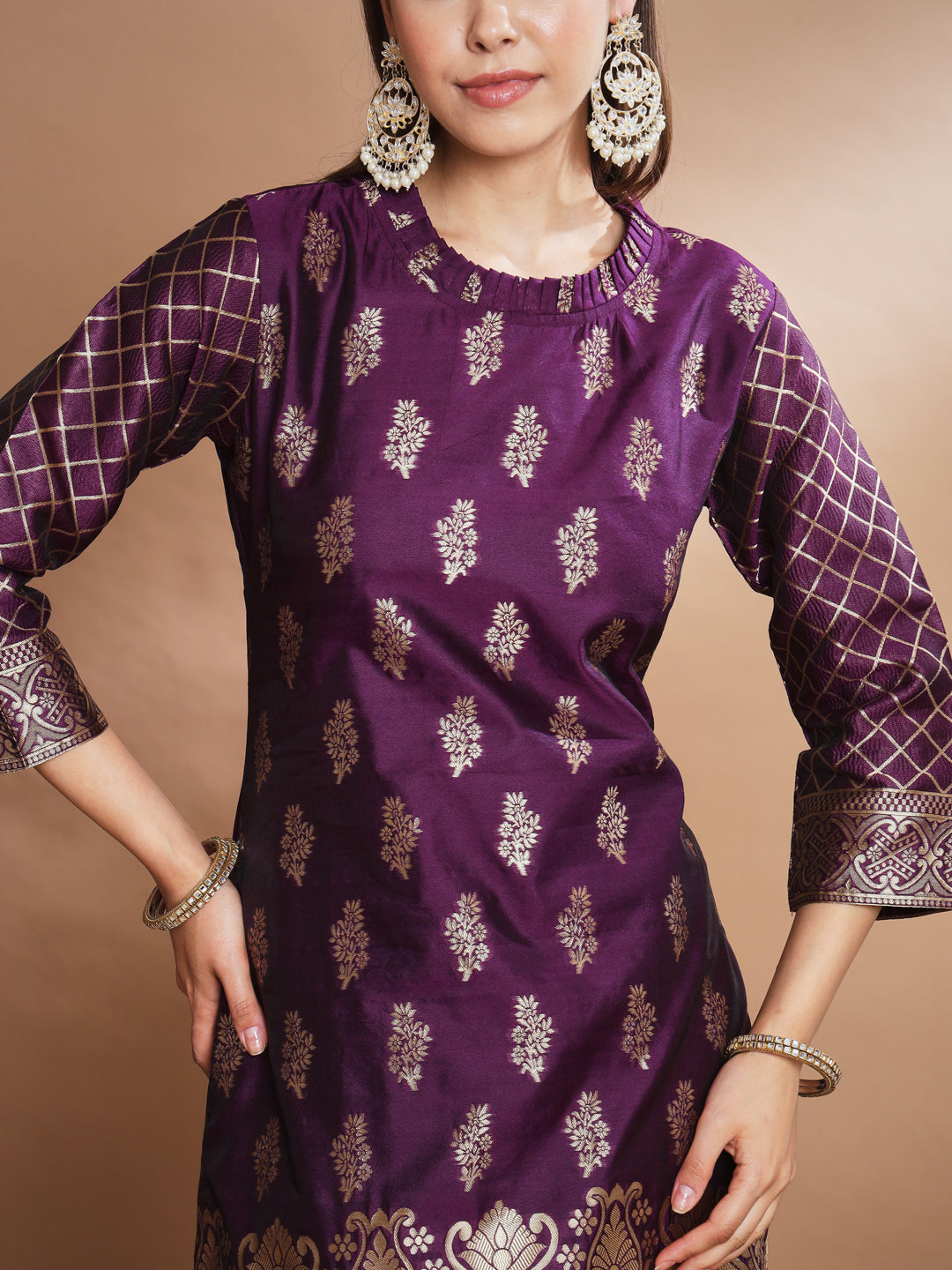 Chandrika Cotton Silk Jacquard Kurta Pant With Banarasi Silk dupatta