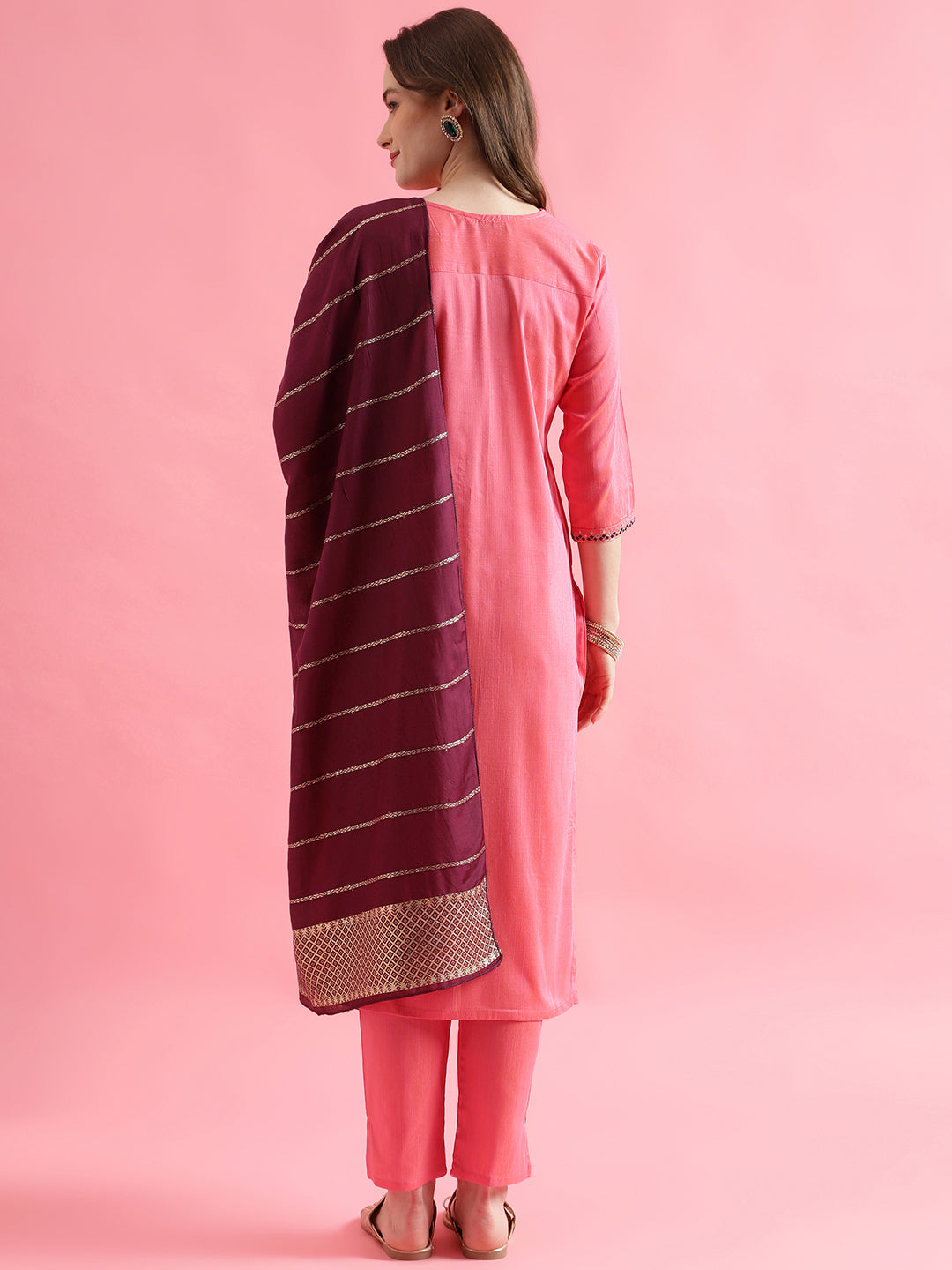 Dibyanshi Women Kurta and Trousers Pant Set Cotton Silk Blend