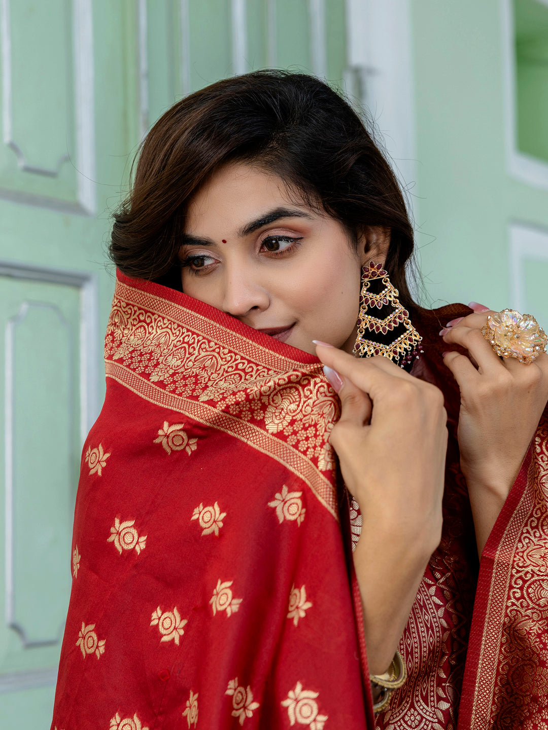 Hemavati Cotton Silk Jacquard Kurta Pant with Banarasi Dupatta – Stylish Party Wear Ethnic Ensemble for Women