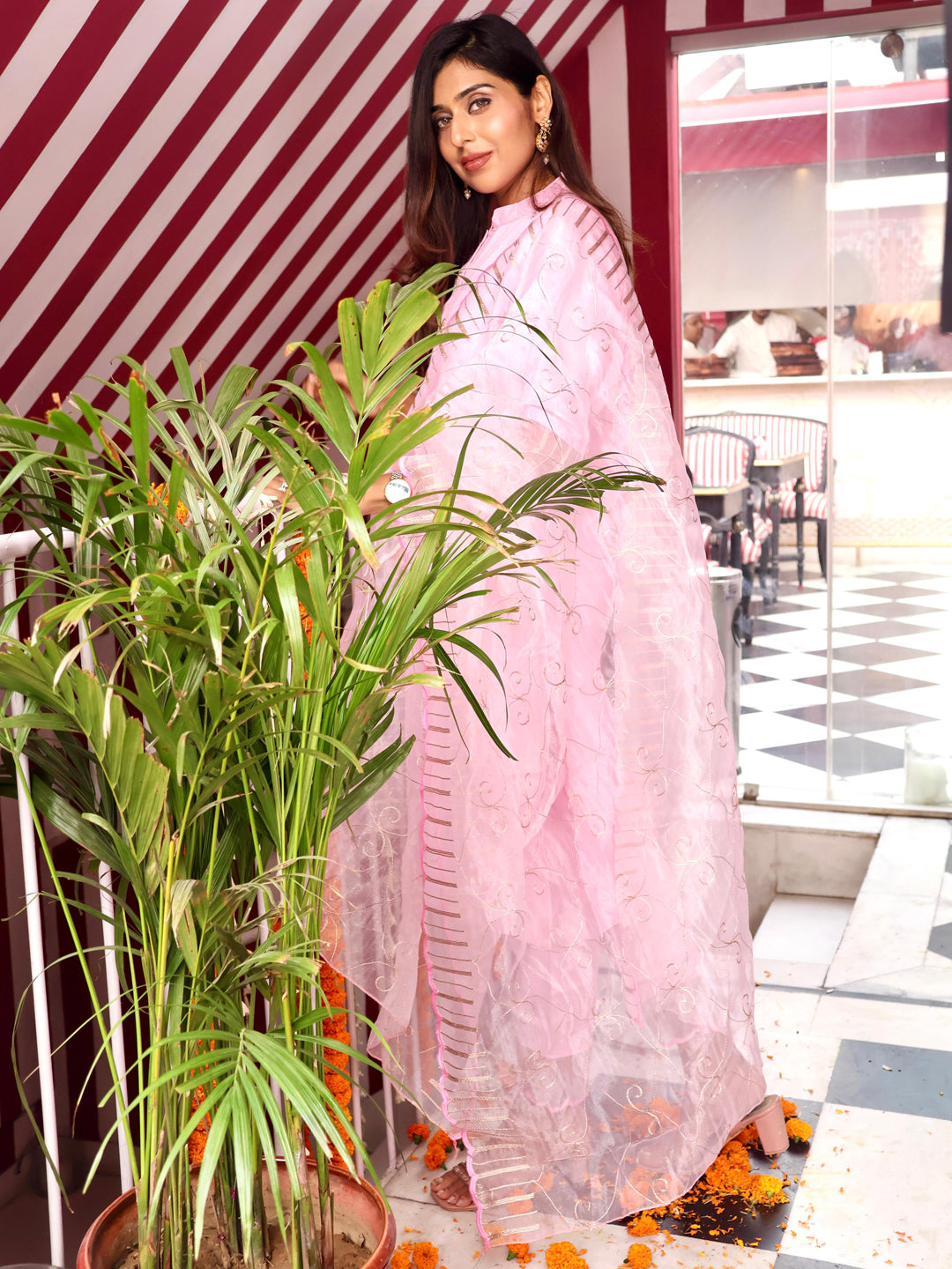 Chetna Silk Blend High Neck Kurta and Trousers Pant Set