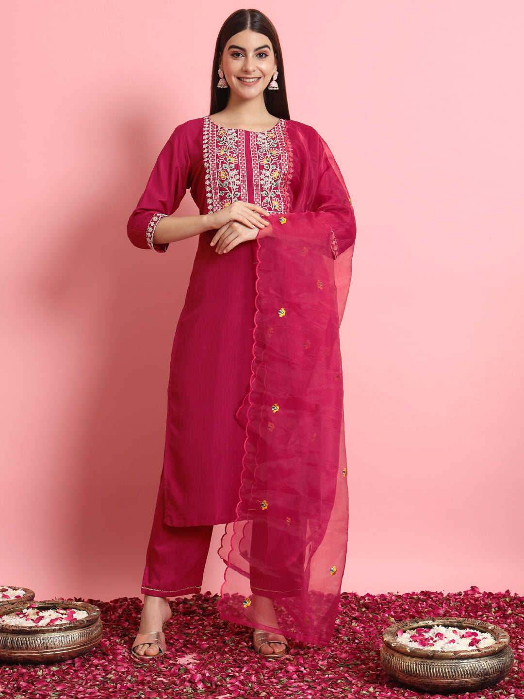 Twisha  Silk Blend Dori Embroidered Kurta Set