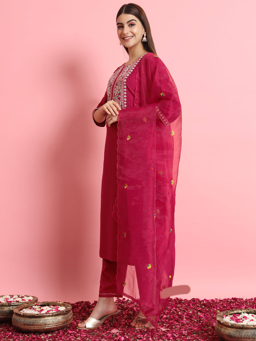Twisha  Silk Blend Dori Embroidered Kurta Set