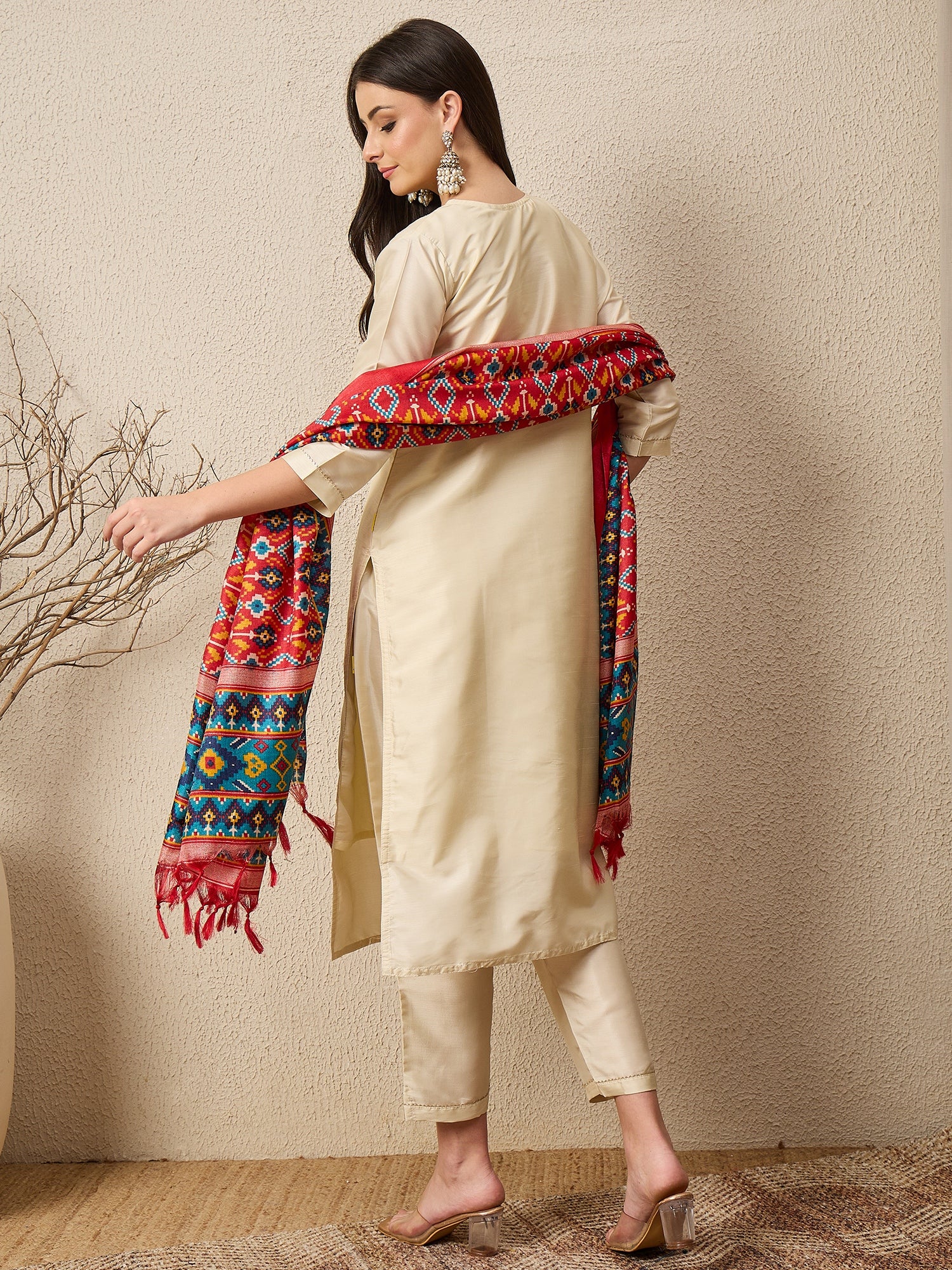 Rangtarang beige Women Kurta and Trousers Pant Set