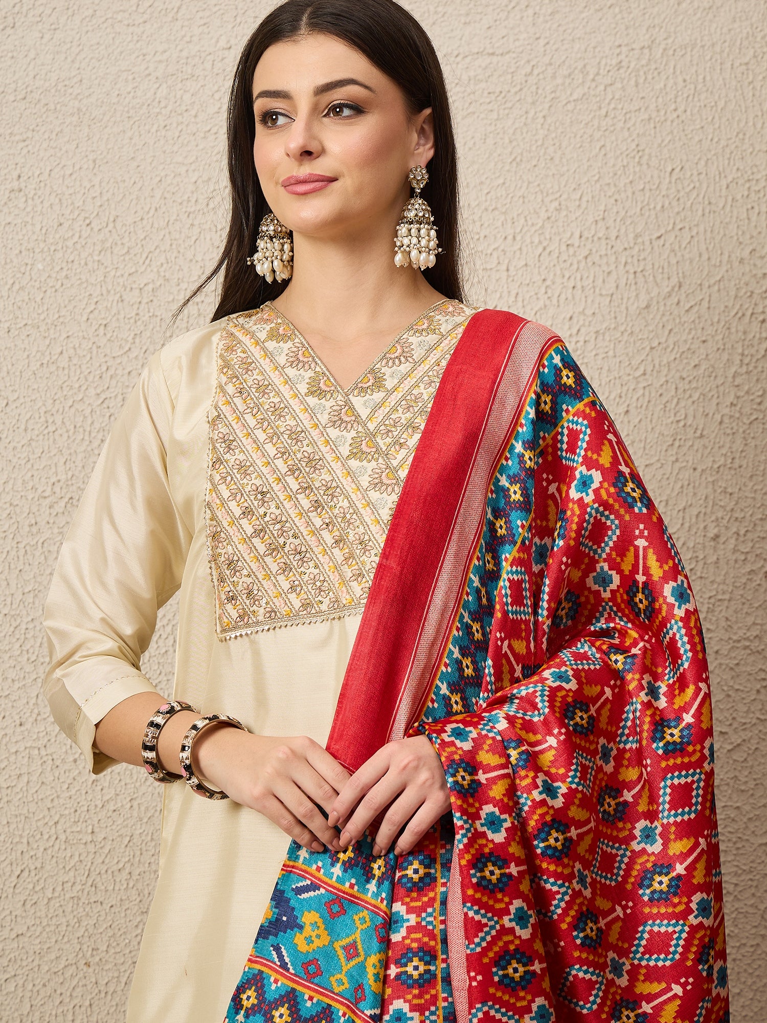 Rangtarang beige Women Kurta and Trousers Pant Set