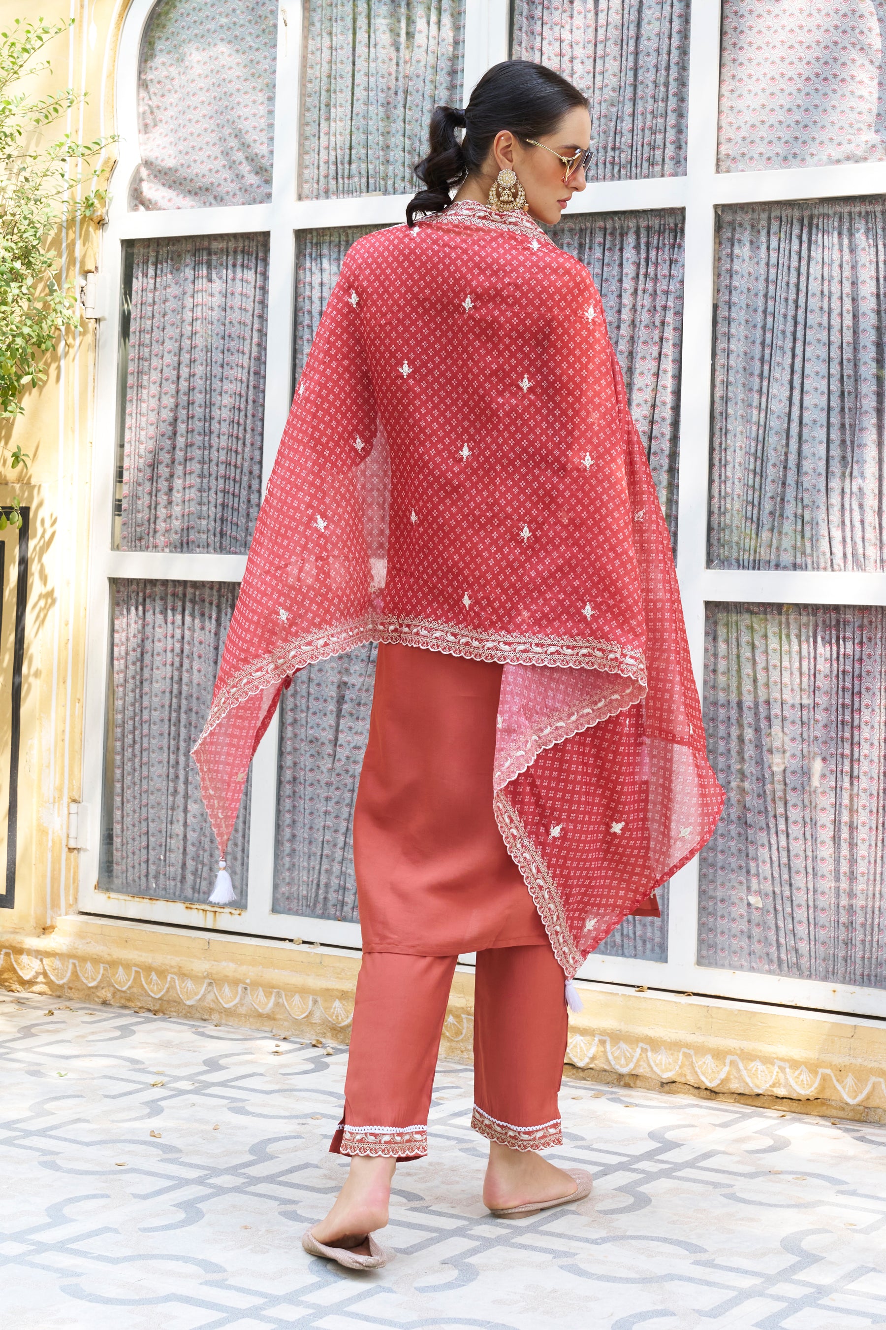 Chandrika Embroidered Silk Blend Straight Suit With Dupatta
