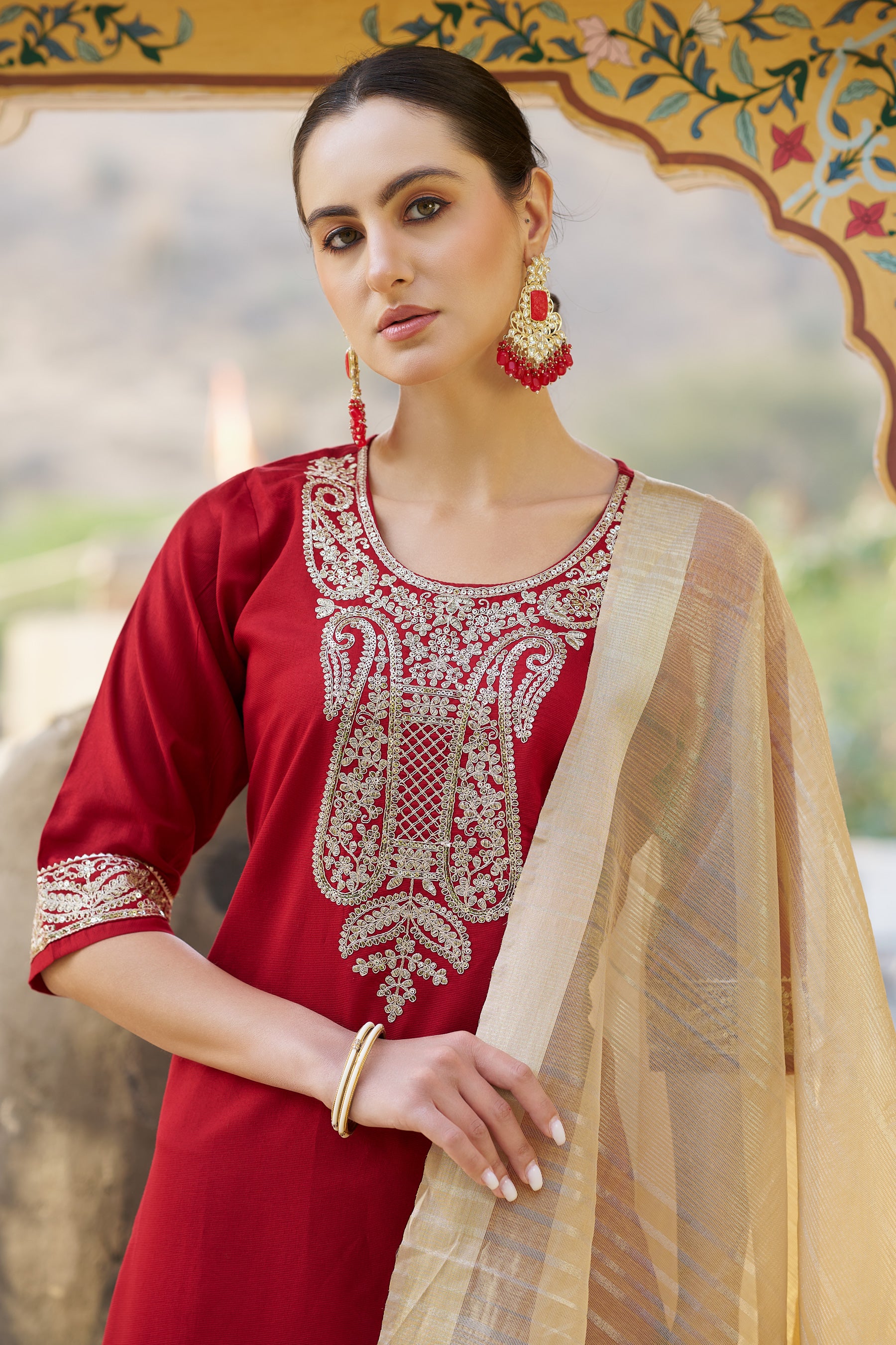 Apsara Women Kurta and Pant Sest Viscose Rayon