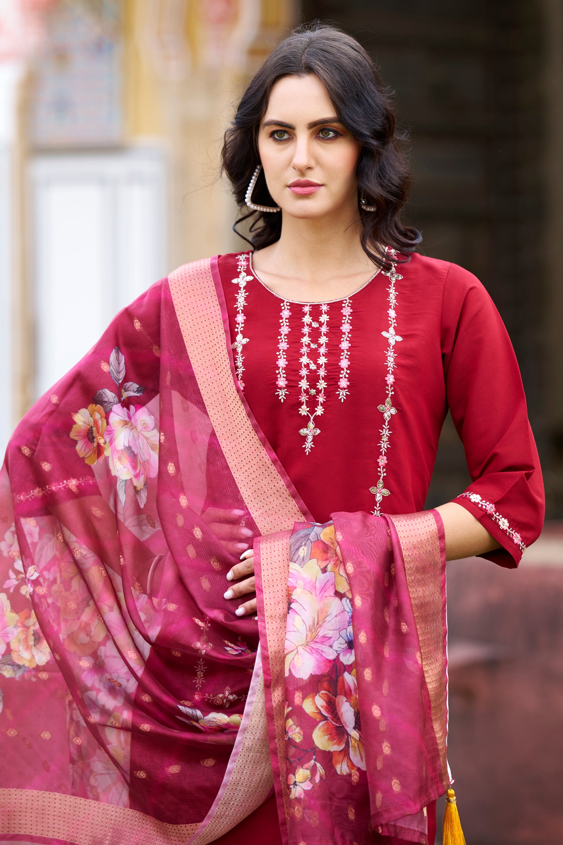 Kesarika Women Kurta and Pant Sets  Viscos Roman Silk Fabric