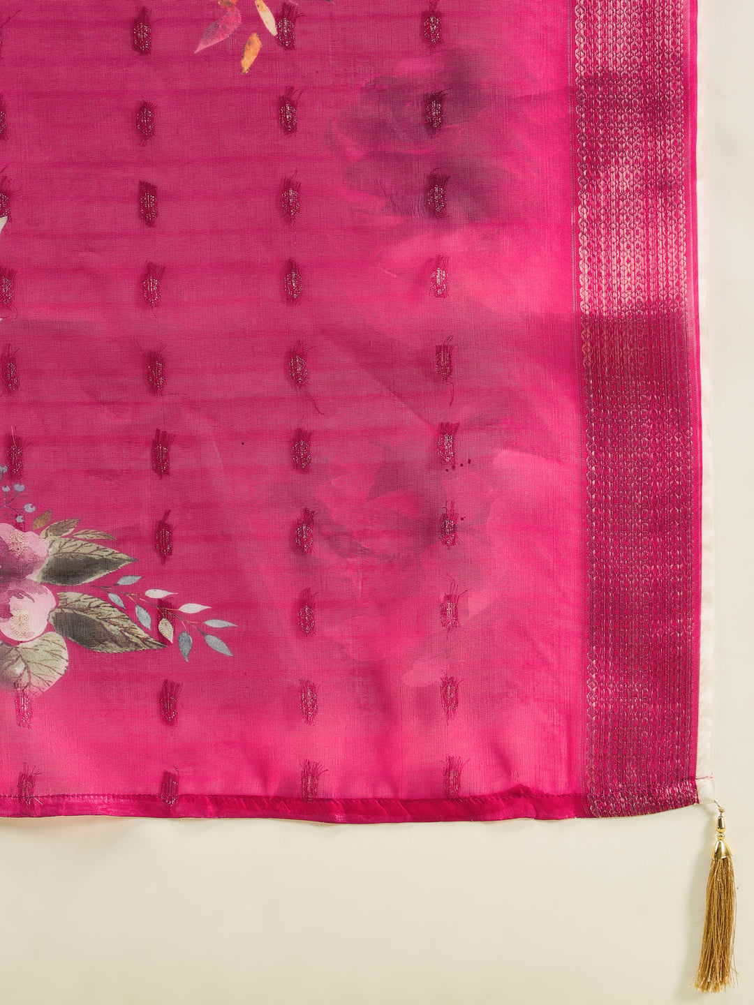 Sanjana Women’s Viscose Roman Silk Embroidery Straight Kurta Pant with Dupatta Set