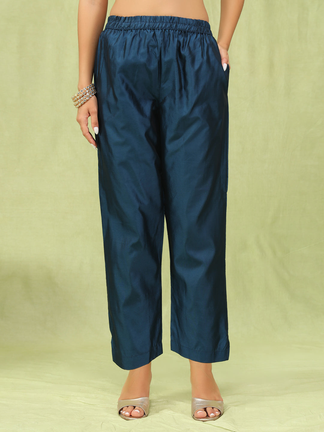 Komal Women Cotton Silk Blend Kurta and Pant Sets with Handwork and Dupatta