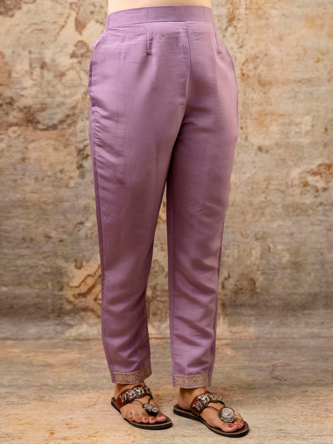 Nandini Women Kurta and Pant Sets Silk Blend Fabric