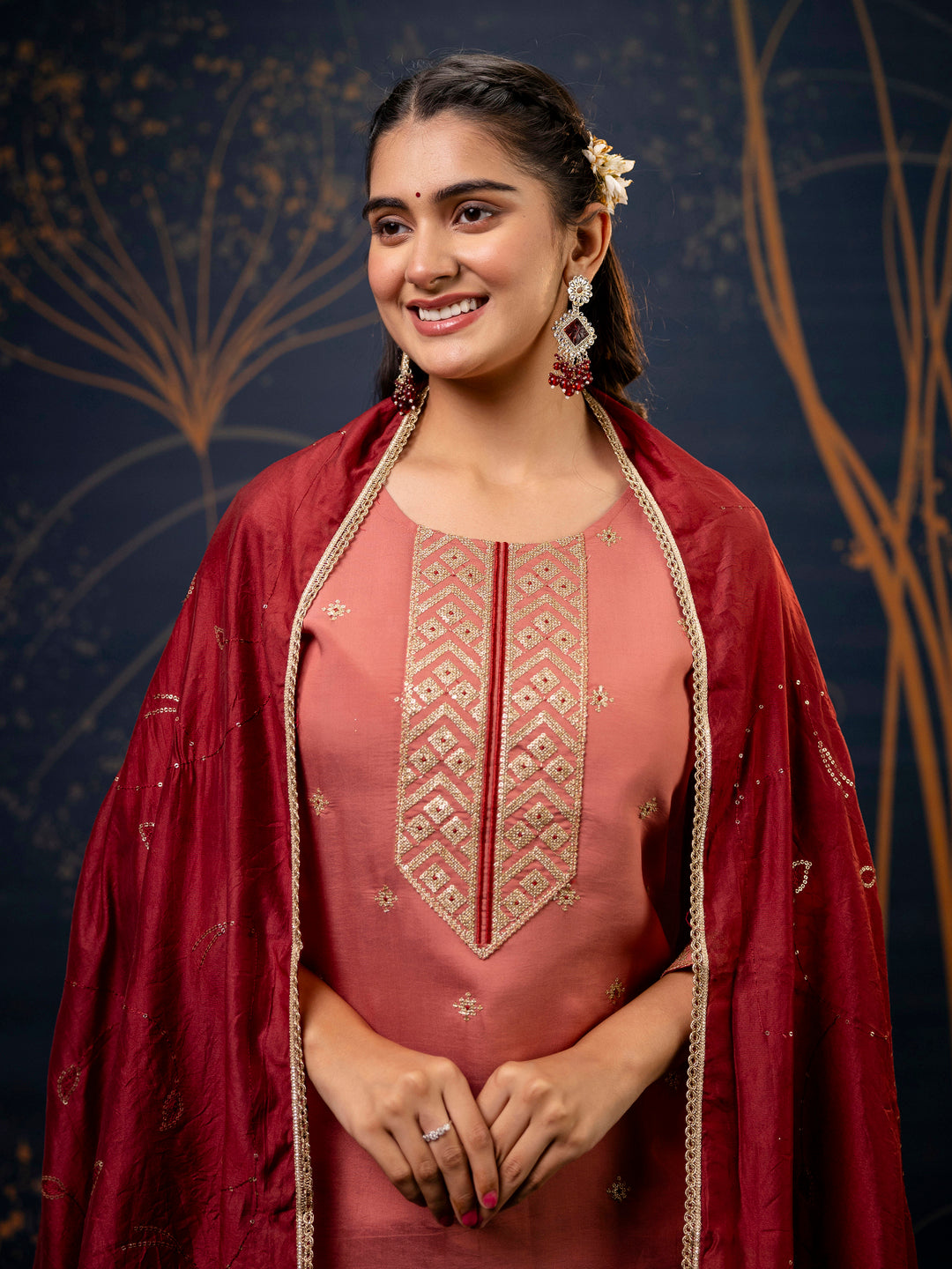 Narya Women Kurta and Pant Sets Silk Blend Fabric