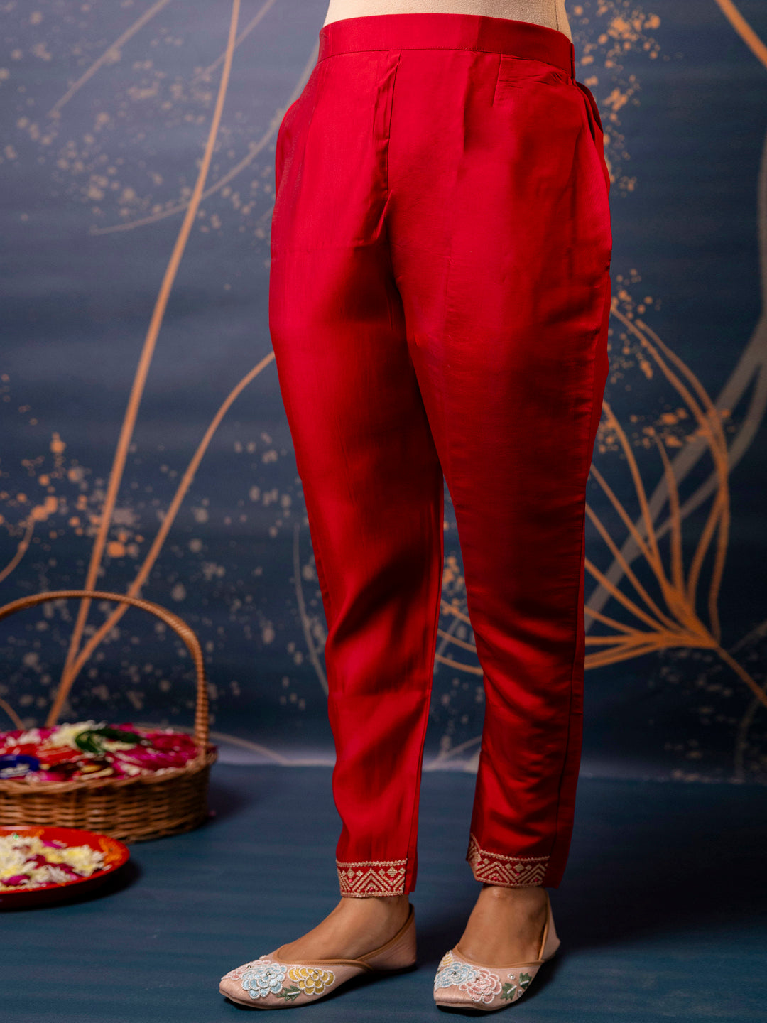 Parimala Women Kurta and Pant Sets Silk Blend Fabric