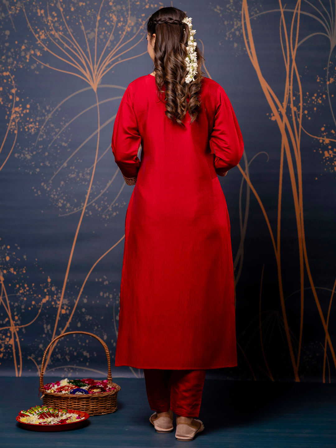 Parimala Women Kurta and Pant Sets Silk Blend Fabric