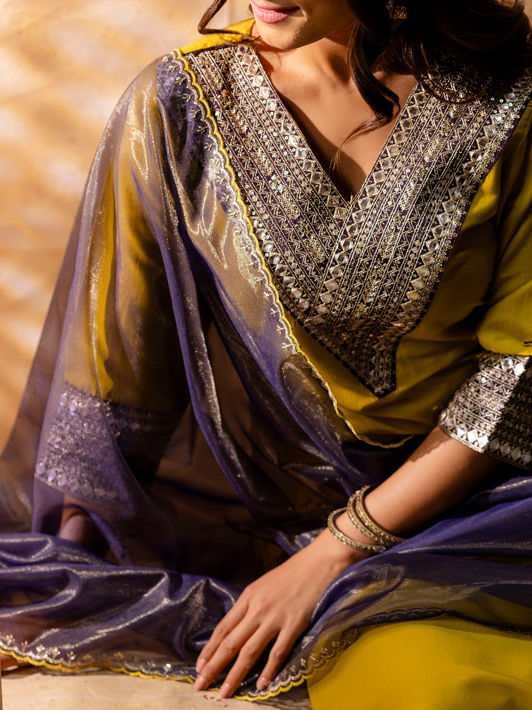 Teertha Women's Embroidered Viscose Rayon Calf Length Straight Kurta Trouser with Dupatta Set