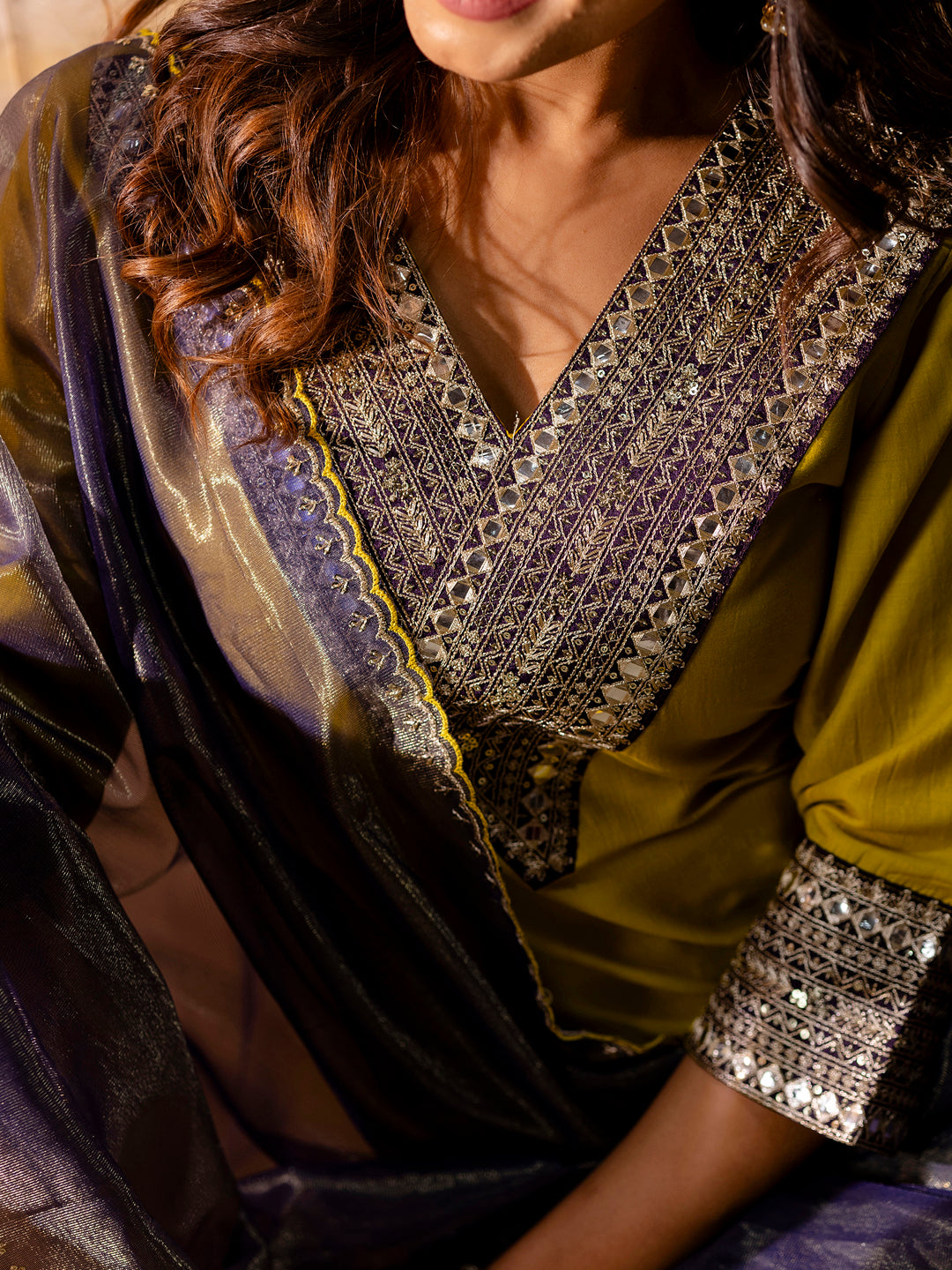 Teertha Women's Embroidered Viscose Rayon Calf Length Straight Kurta Trouser with Dupatta Set