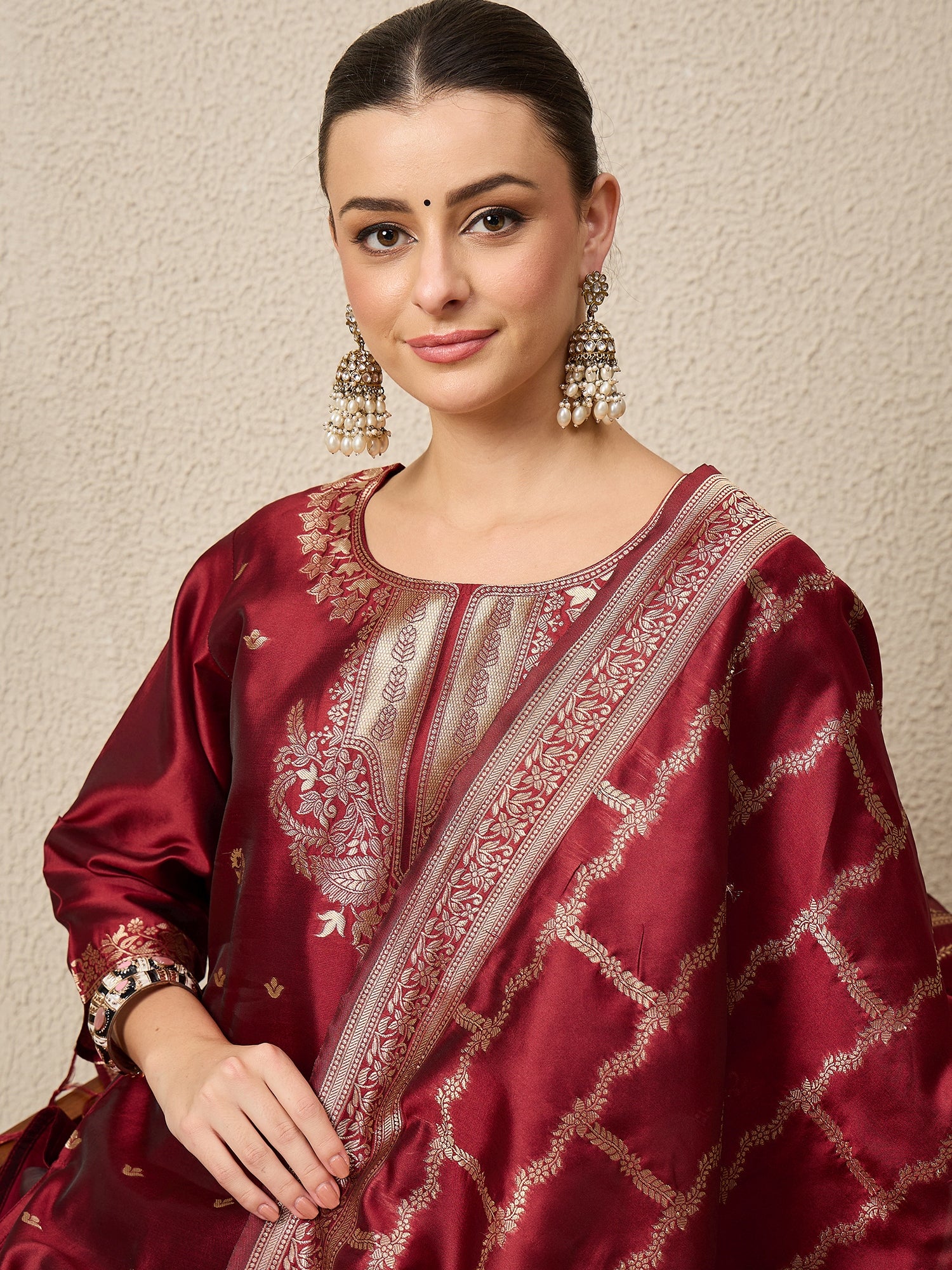 Nimisha Elegant Cotton Silk Kurta Set with Zari Work Ready to Wear Ethnic Outfit for Women