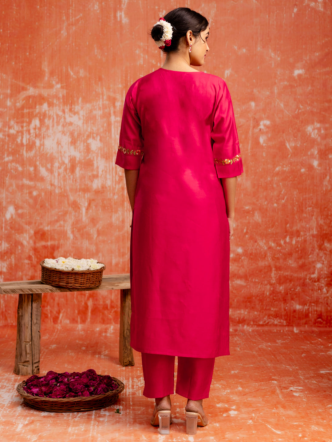 Disha Viscose Rayon Embroidered Kurta Pant Set with Organza Dupatta Modern and Traditional Blend Ethnic Wear Set